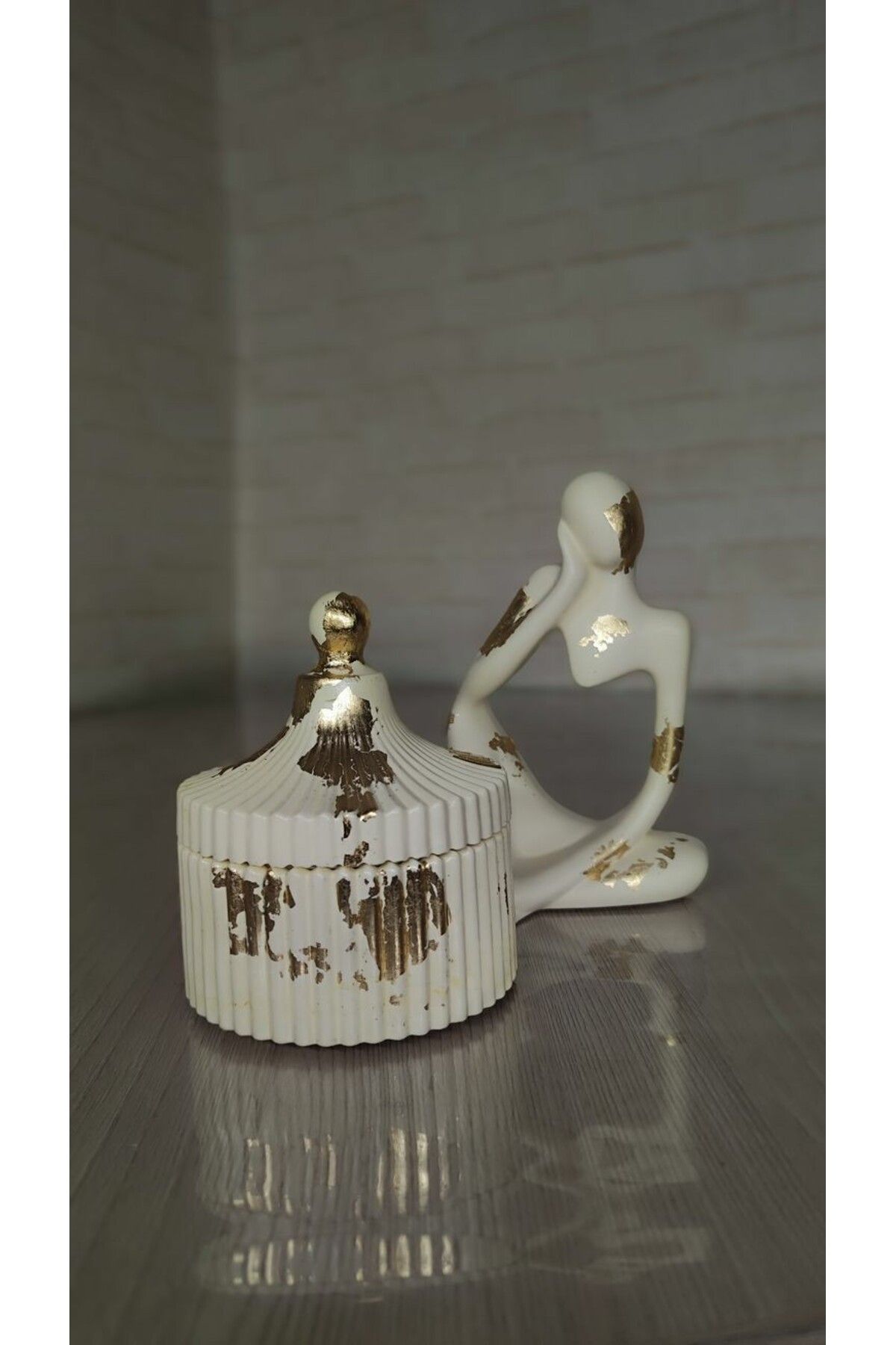 beautystyle Gold Düşünen -Takı Tabağı- Şekerlik Seti Modern -Şık Ve Estetik