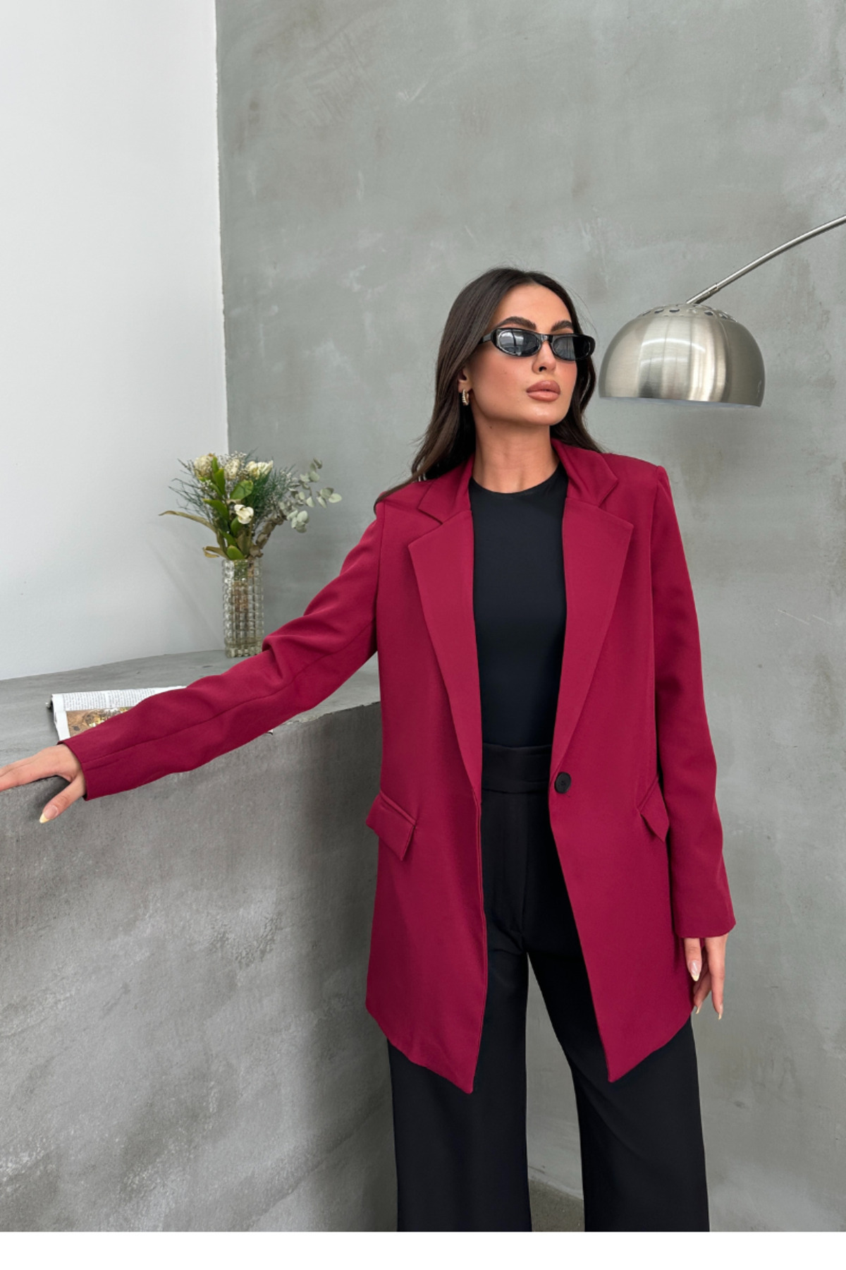 msm fashion-Women's Blazer Jacket Comfortable Fit Lined Single Button Jacket 5