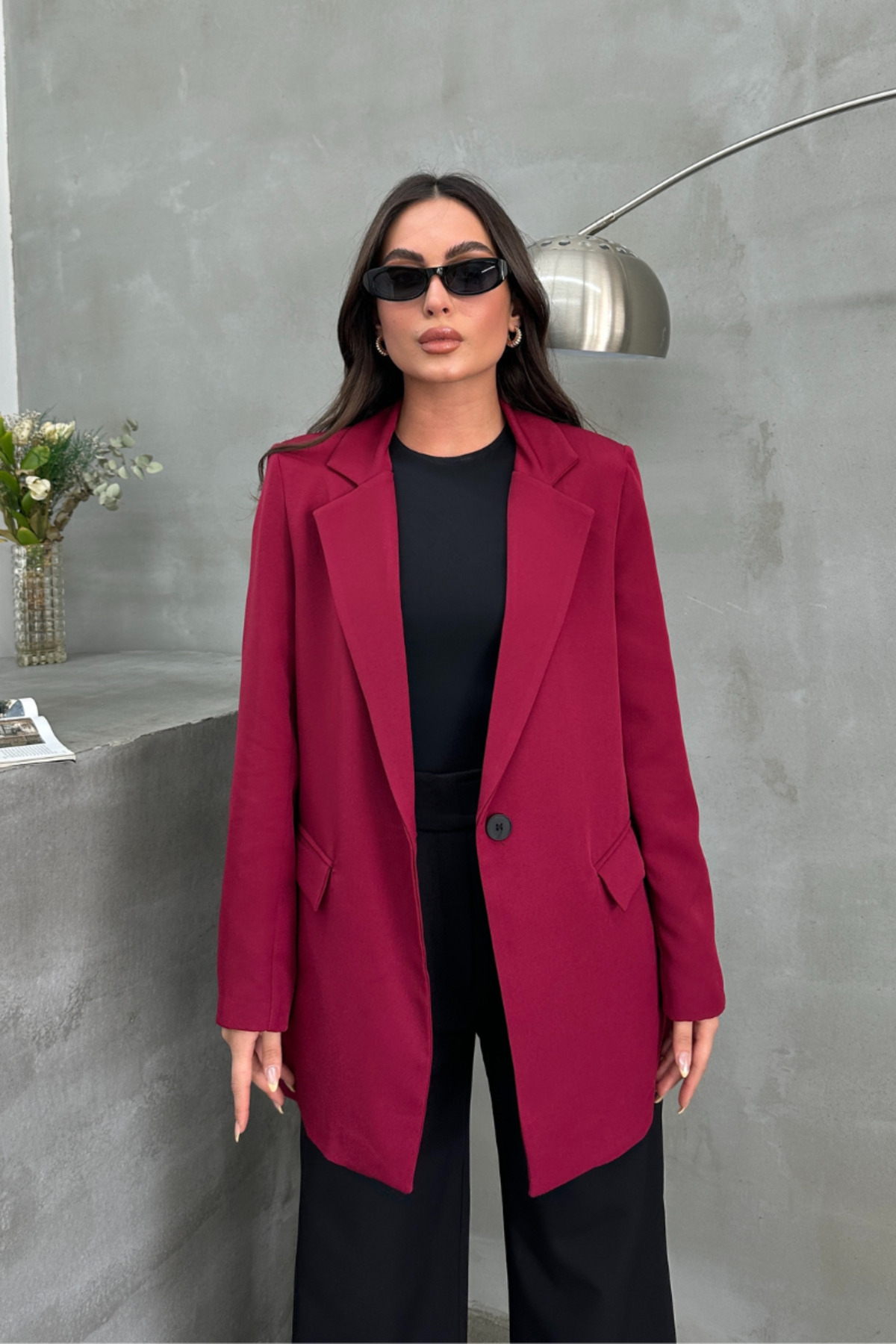 msm fashion-Women's Blazer Jacket Comfortable Fit Lined Single Button Jacket 3
