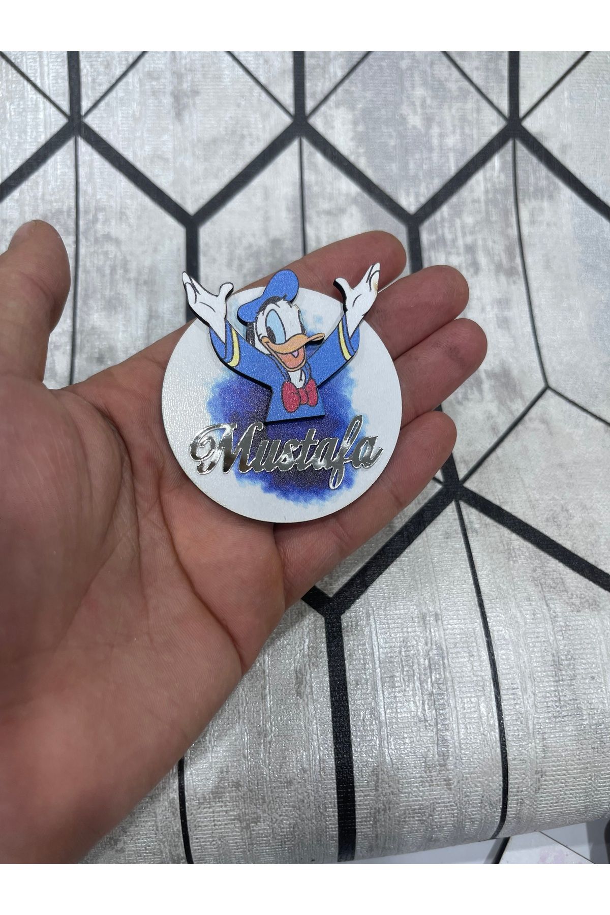 ELF REKLAM Ördek Figürlü Ahşap Baskılı Pleksi Yazılı Magnet 10 Adet