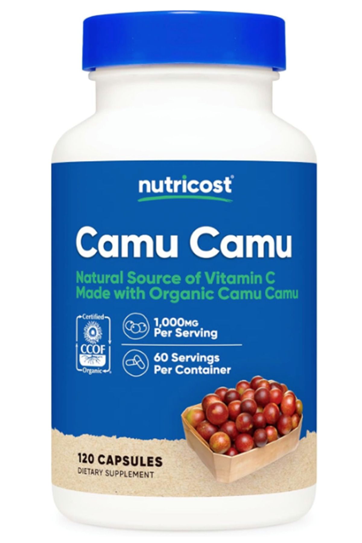 Nutricost Camu Camu 1000mg, 120 Capsules.Abd Menşei