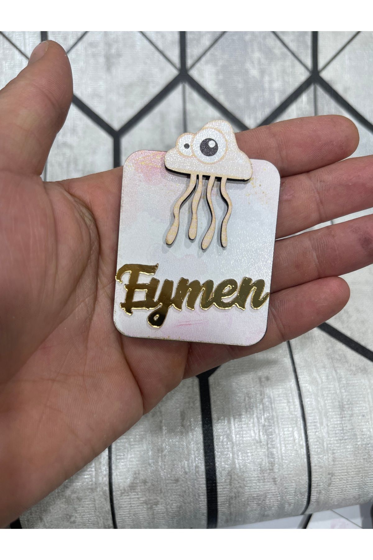 ELF REKLAM Figürlü Ahşap Baskılı Pleksi Yazılı Magnet 10 Adet