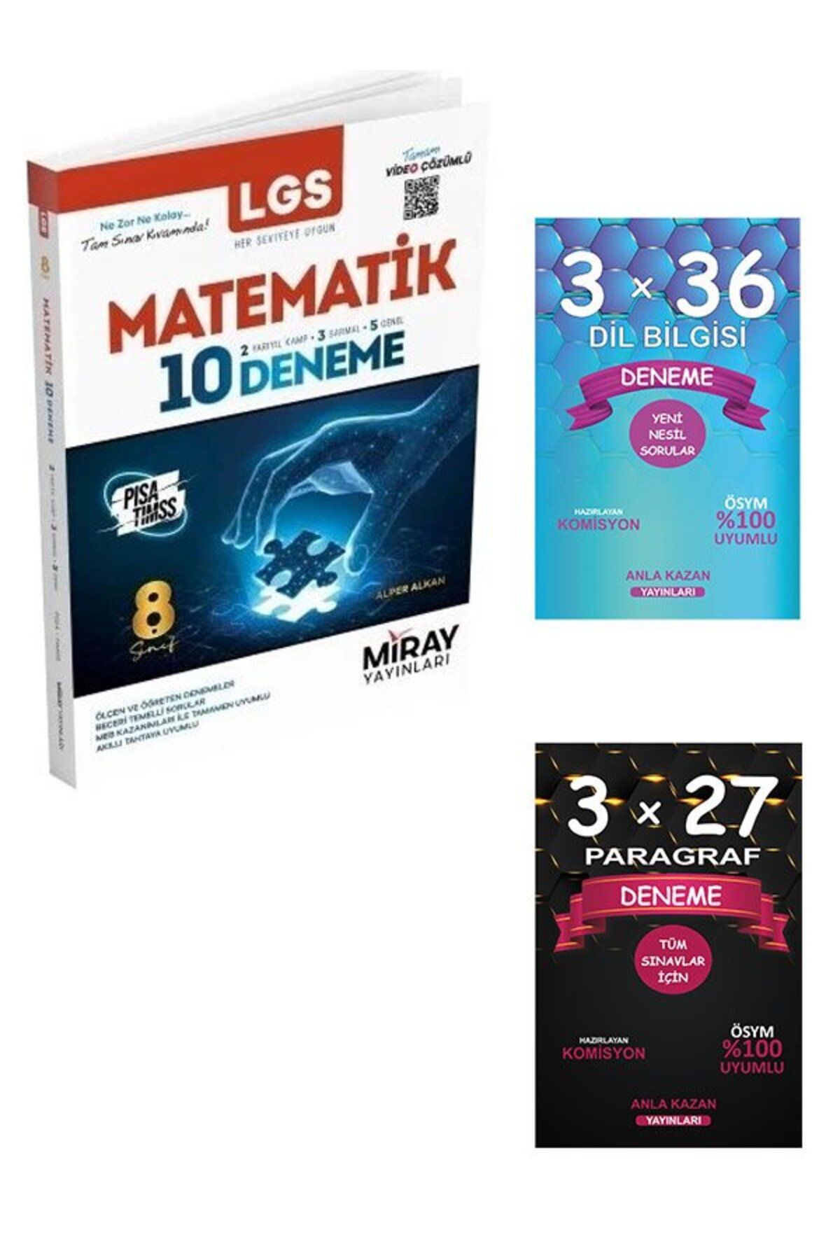 Anla Kazan Yayınları Miray 8. Sınıf LGS Matematik 10 Deneme Çözümlü