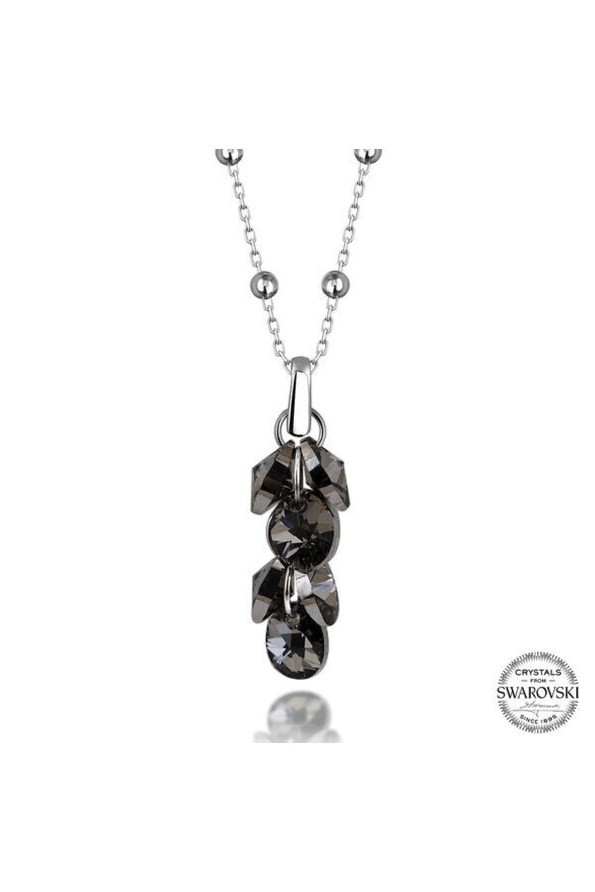 shop Crystal Taşlı Salkım 925 Ayar Gümüş Kolye