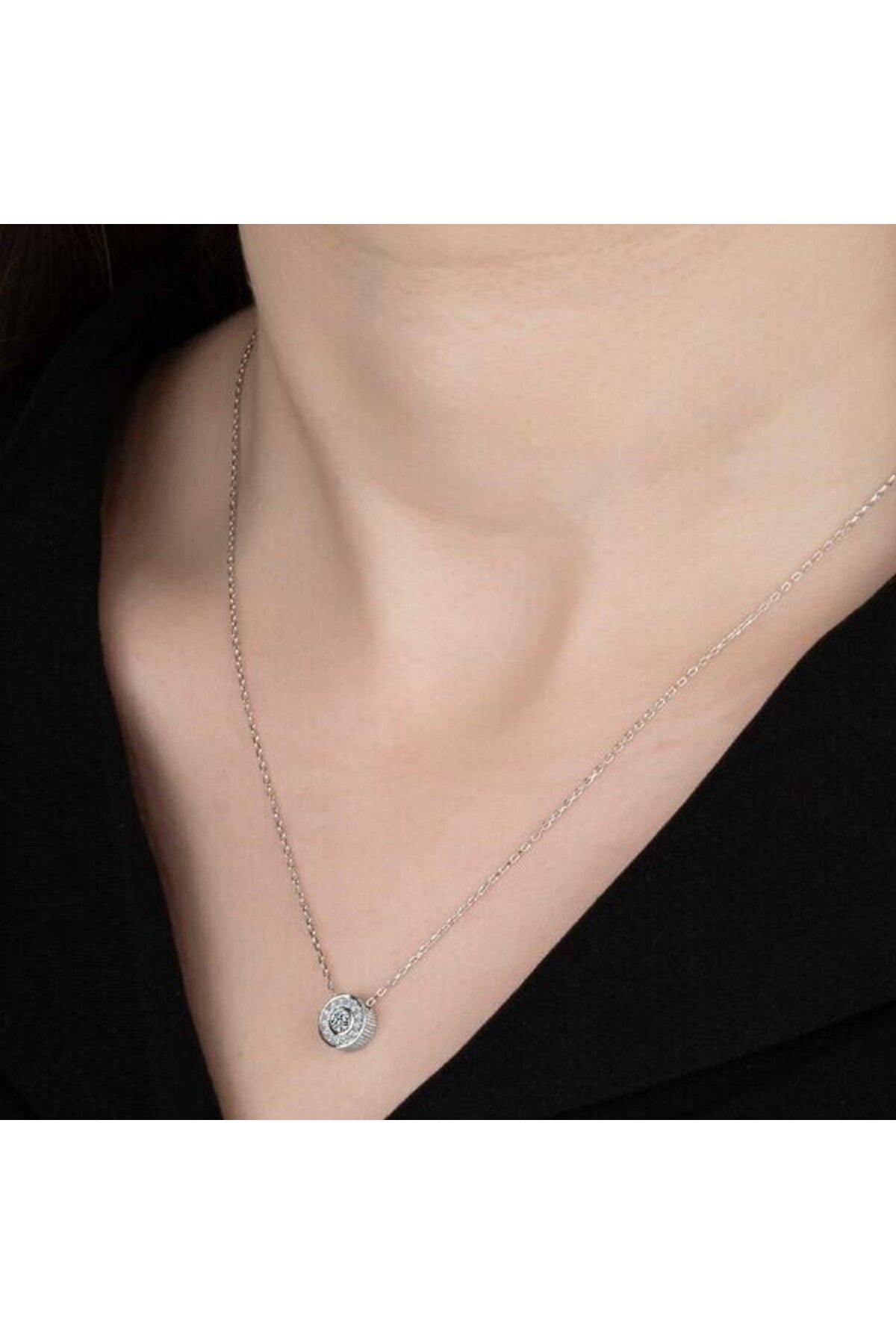 shop Tek Taş Çember 925 Ayar Gümüş Kolye