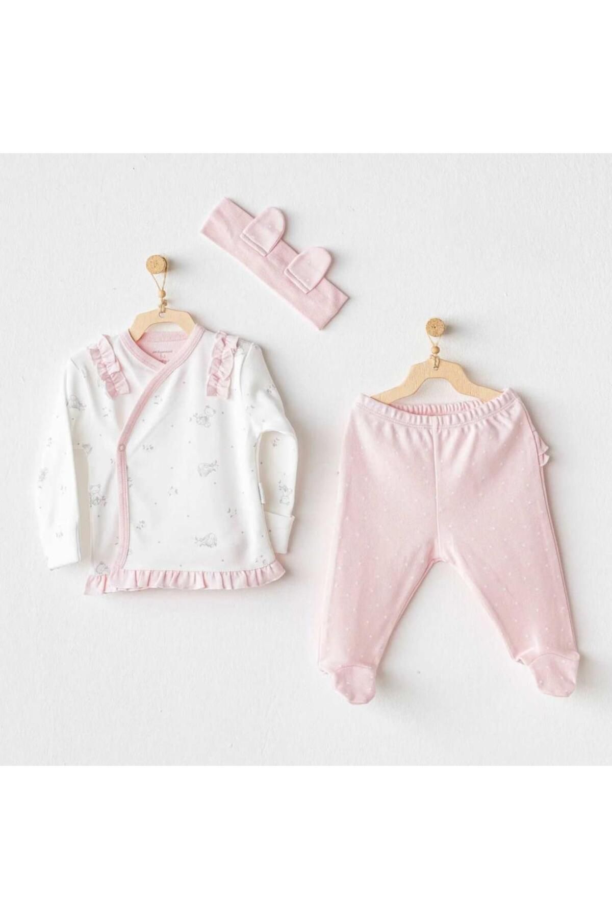 Skygo Andywawa AC25647 Cuddly Bunny Bear 3'Lü Zıbın Set Pink