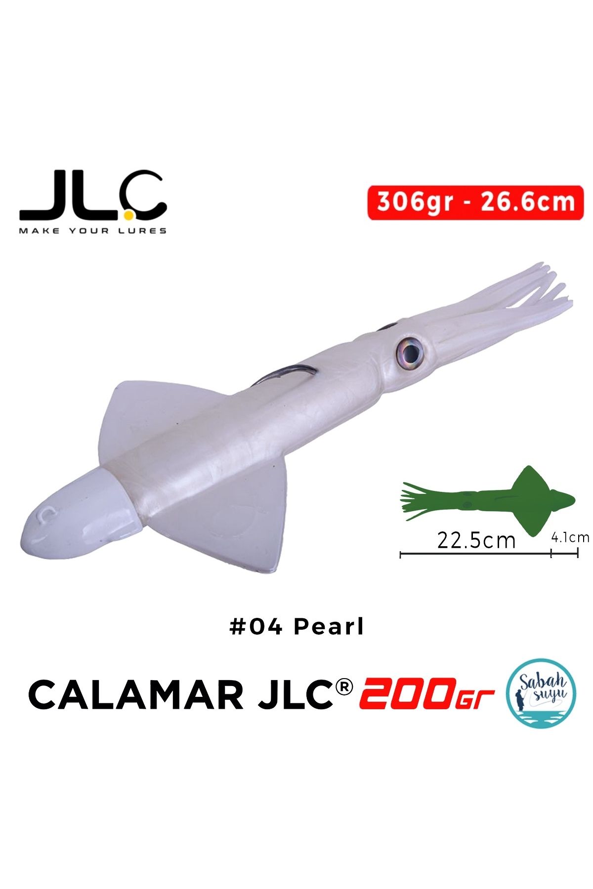 JLC Calamar 200 Set 26.6cm 306gr #04 Pearl Silikon Kalamar