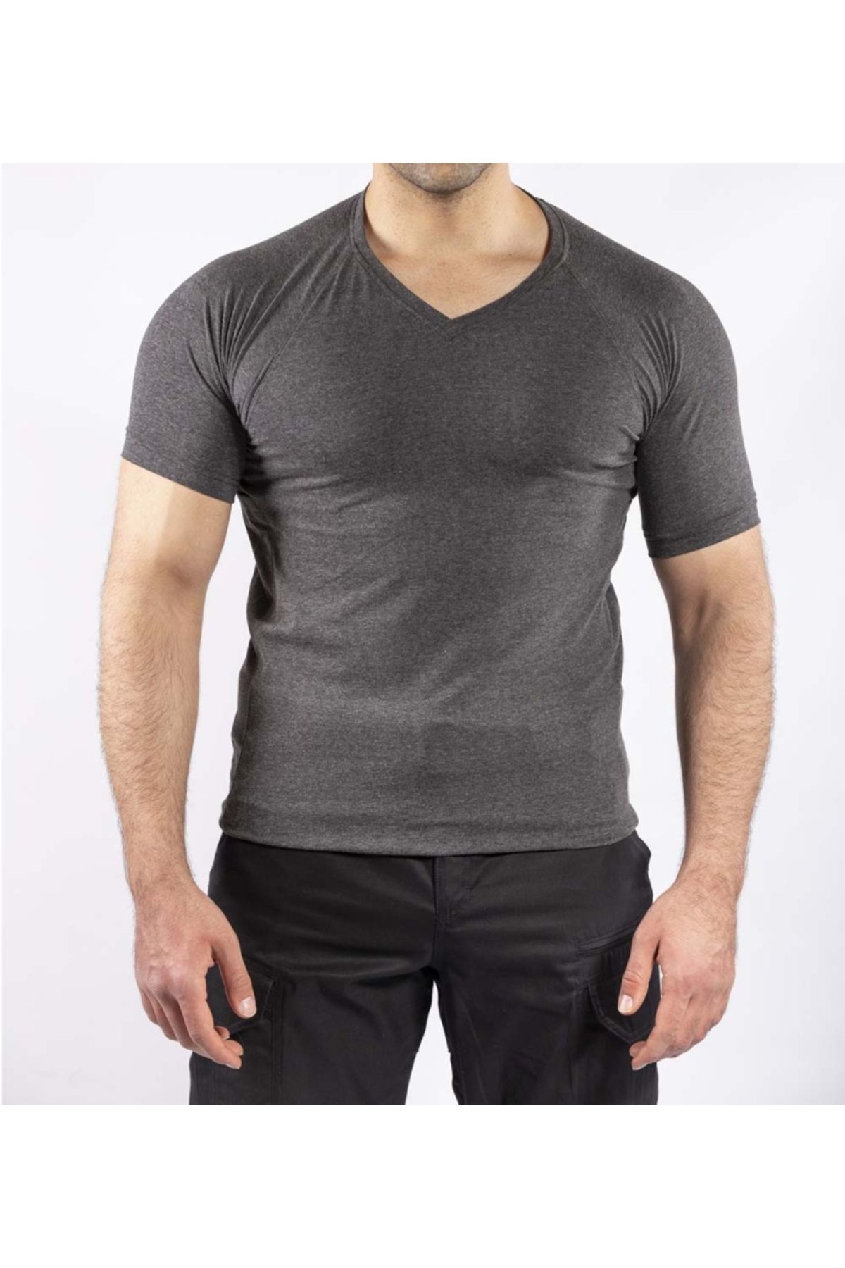 VAV WEAR Taktik Outdoor Günlük Tişört Erkek Kısa Kollu Pamuklu Elastan Esnek Ter Emer TTHIN03
