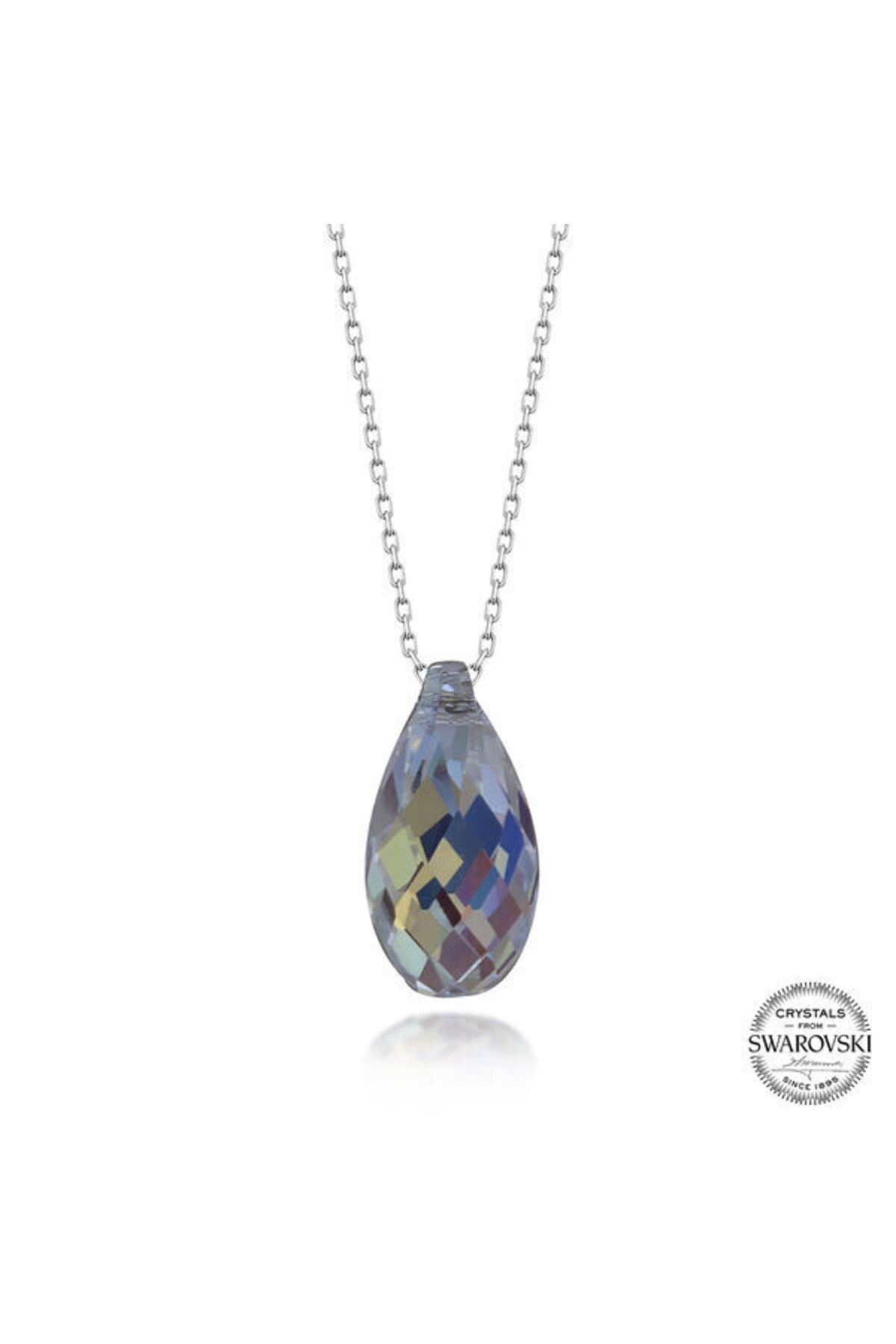 shop Crystal Taşlı Drop Kesim 925 Ayar Gümüş Kolye