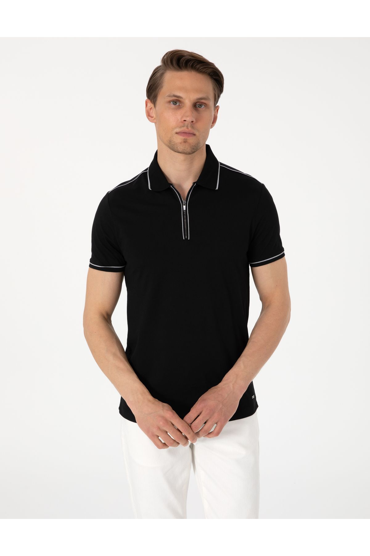 Pierre Cardin Siyah Slim Fit Tişört 50302615-VR046