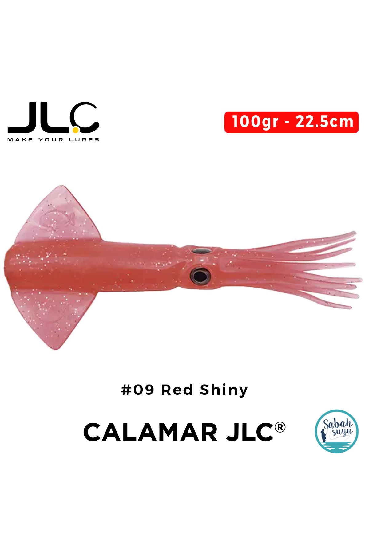 JLC Calamar Yedek Gövde 22.5cm 100gr #09 Red Shiny Silikon Kalamar