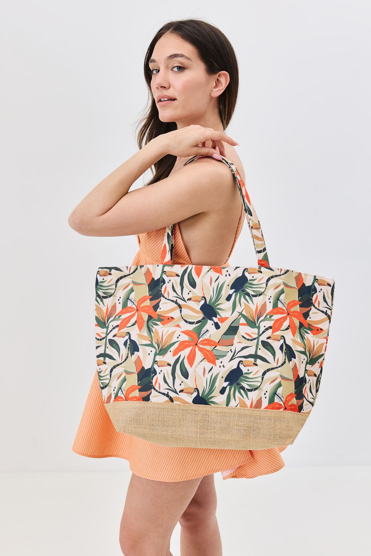 C&City Torba Plażowa Z Nadrukiem Cyfrowym Y8670-26 K-03 Kobieta - One Size