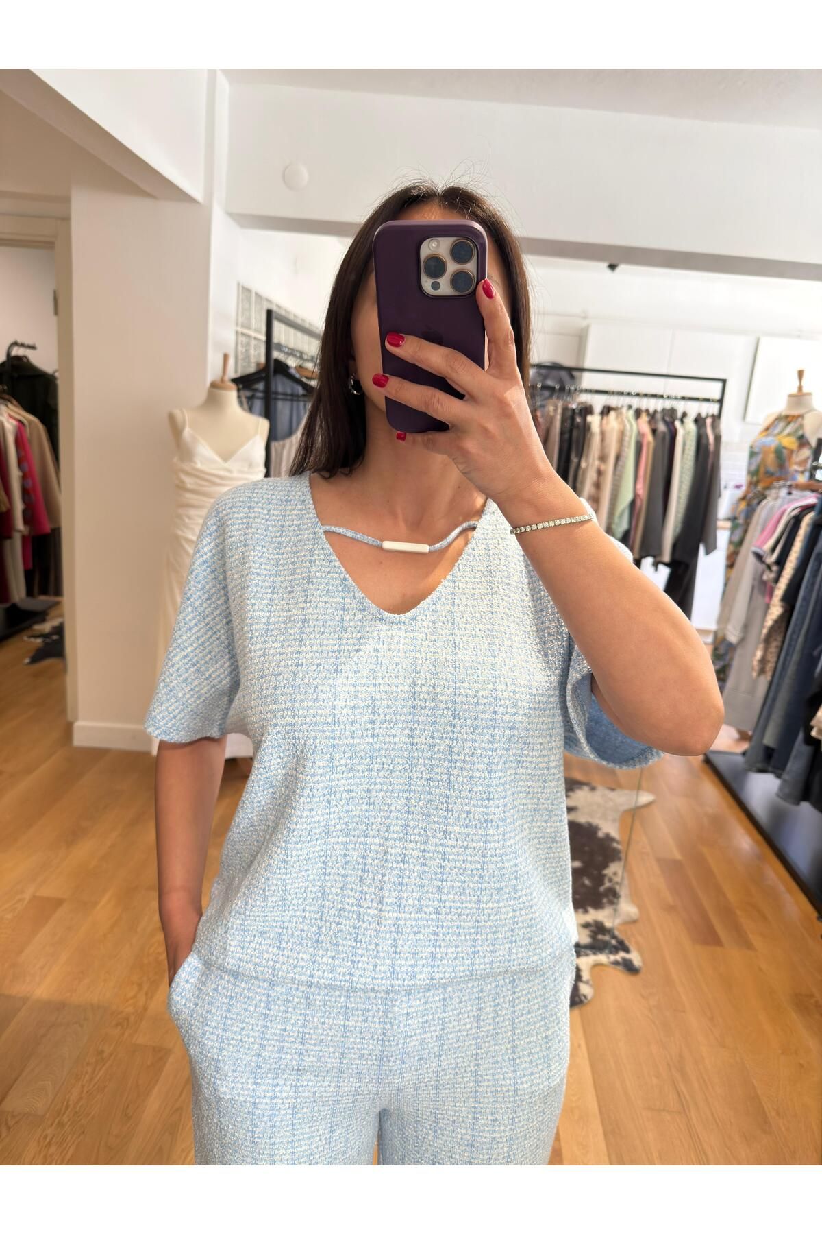 Bemore34 ŞIK YAKA DETAYLI OVERSIZE BLUZ