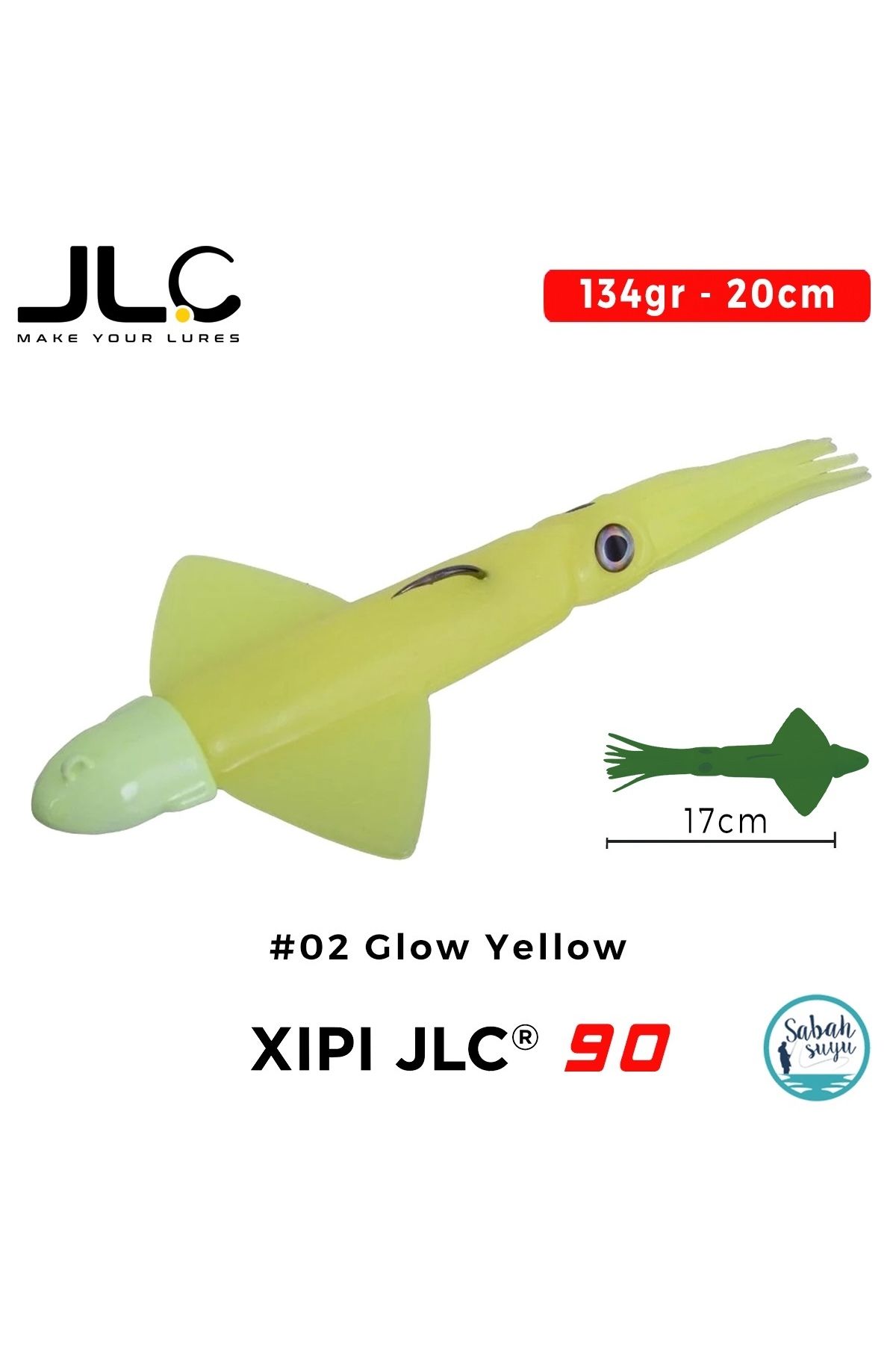 JLC Xipi 90 Set 134gr 20cm #02 Glow Yellow Silikon Kalamar