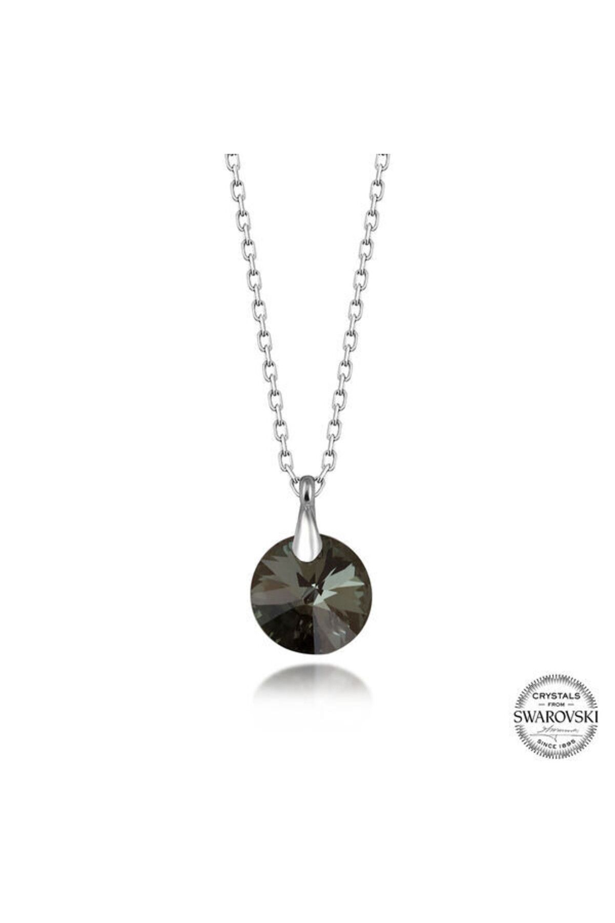 shop Crystal İris Yeşil Taşlı 925 Ayar Gümüş Kolye