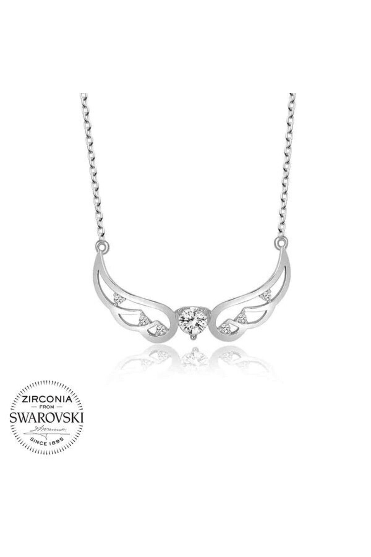 shop Taşlı Kanat 925 Ayar Gümüş Kolye
