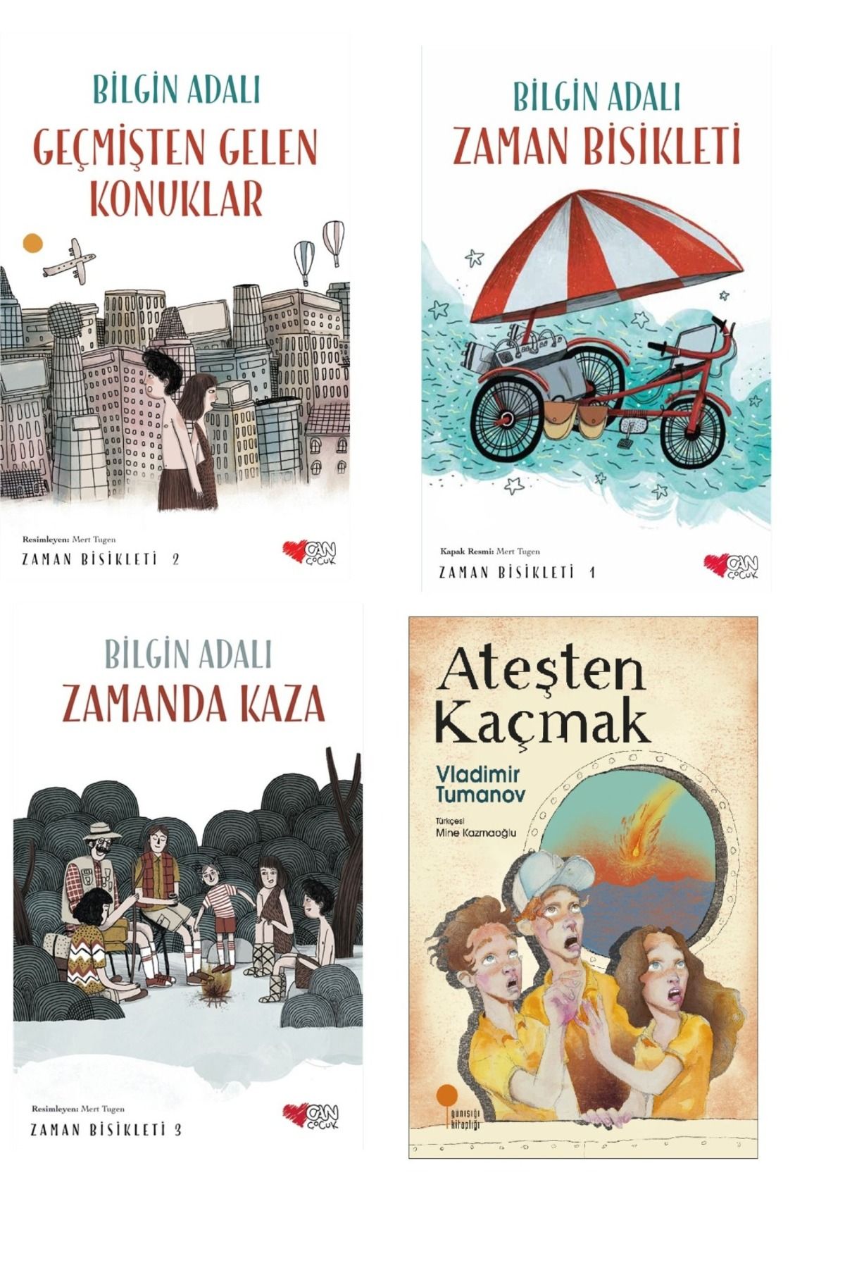 Günışığı Kitaplığı Zaman Bisikleti - Zamanda Kaza - Geçmişten Gelen Konuklar & Ateşten Kaçmak ( 4 Lü Set )