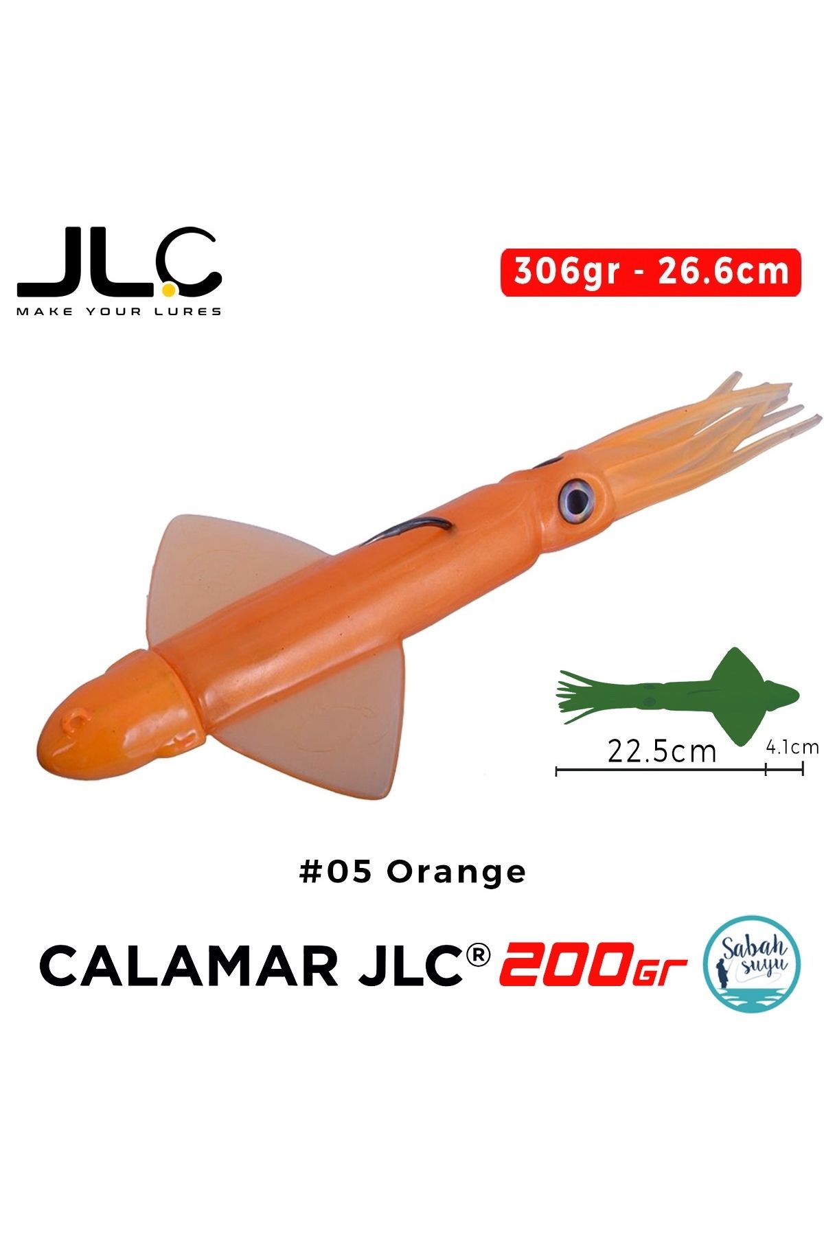 JLC Calamar 200 Set 26.6cm 306gr #05 Orange Silikon Kalamar