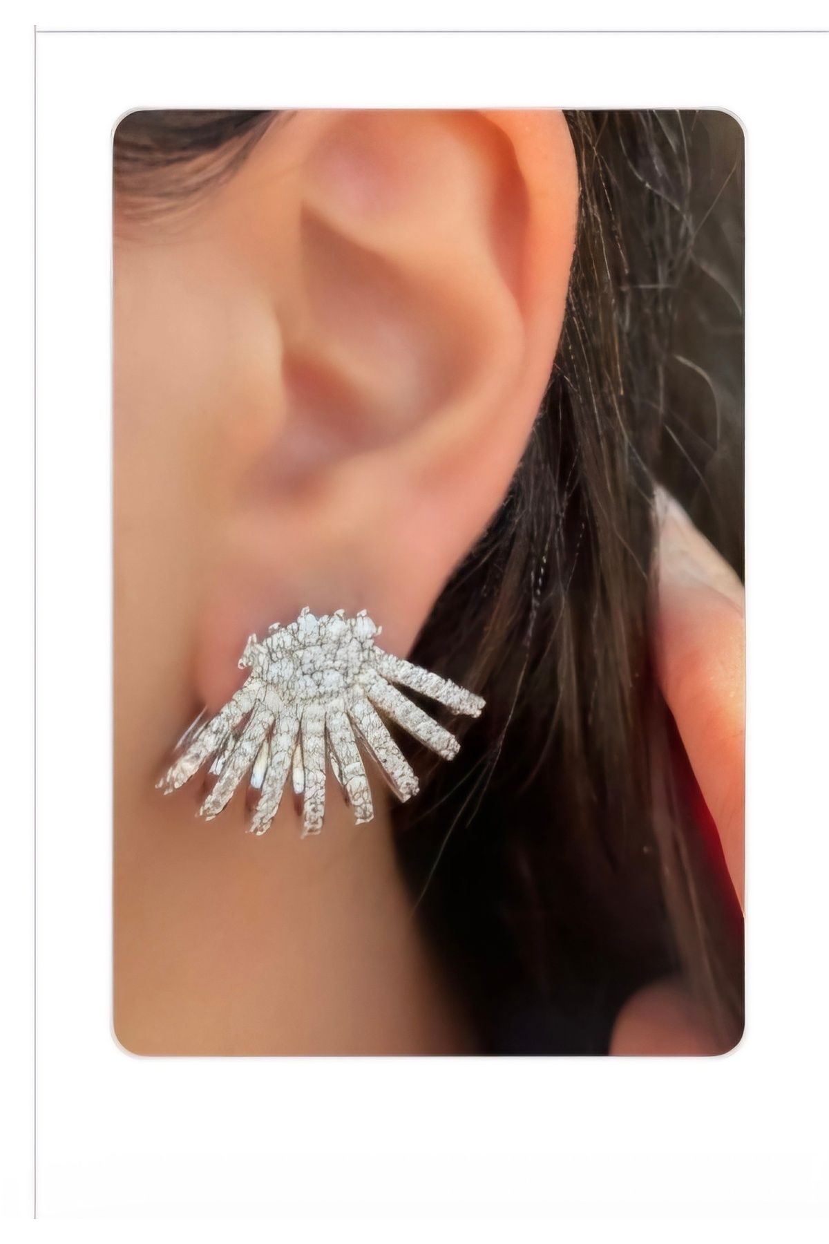 Meri Vip model şık taşlı abiye küpe