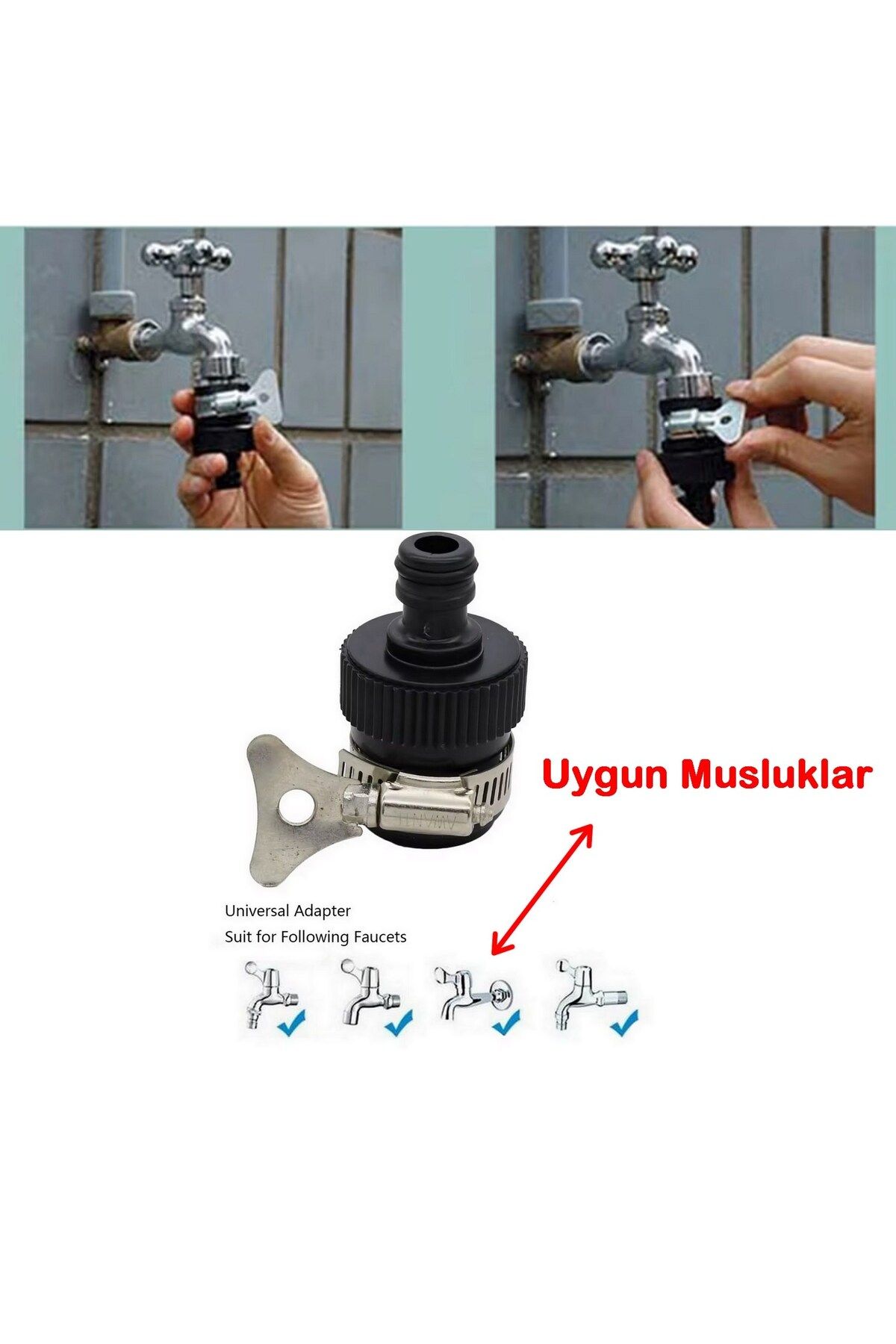 Neler Geldi Neler-1Pc Clamp-On Faucet Adapter Faucet Head Faucet Connector Faucet End 2
