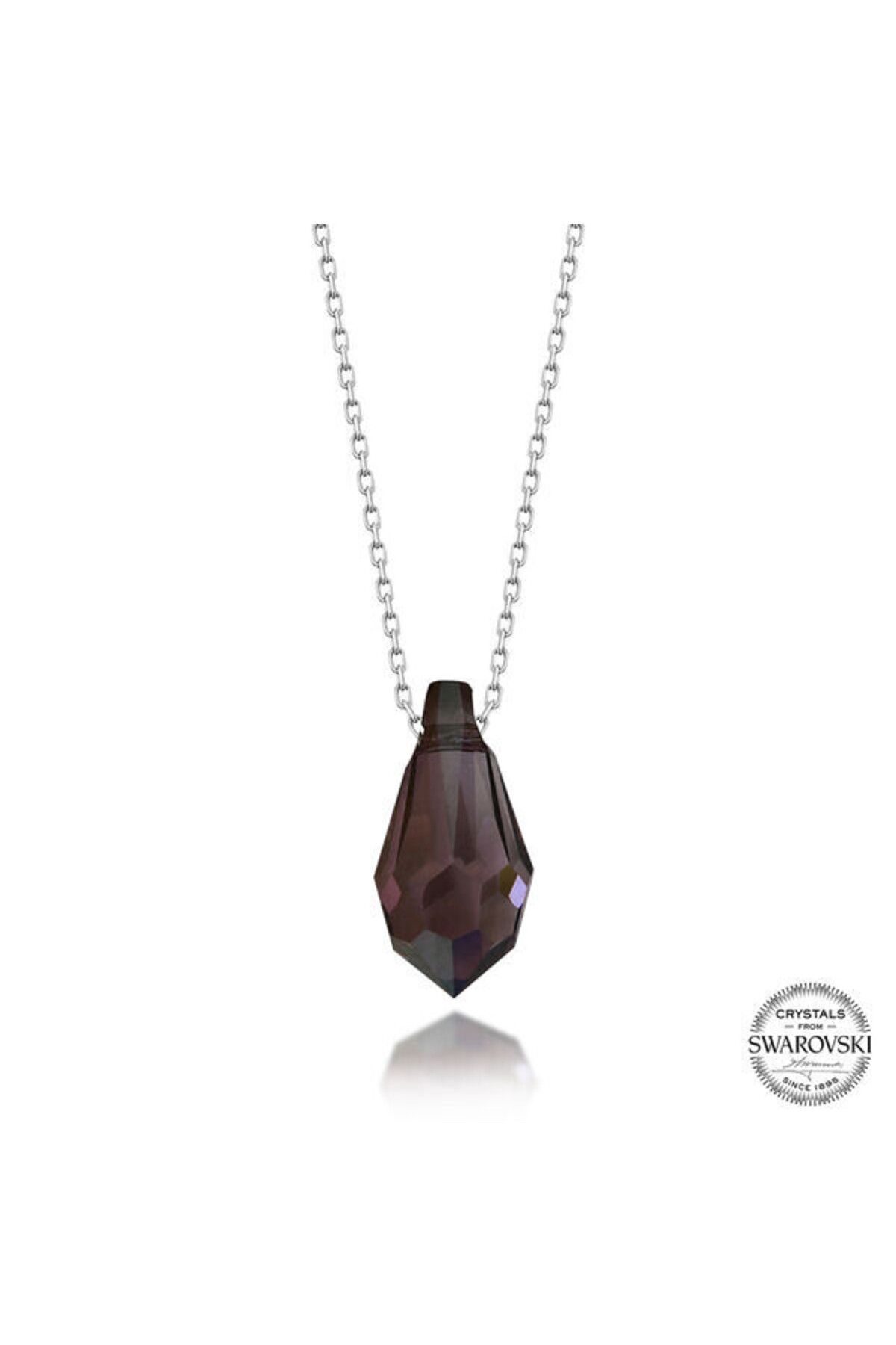 shop Crystal Ametist Taşlı 925 Ayar Gümüş Kolye
