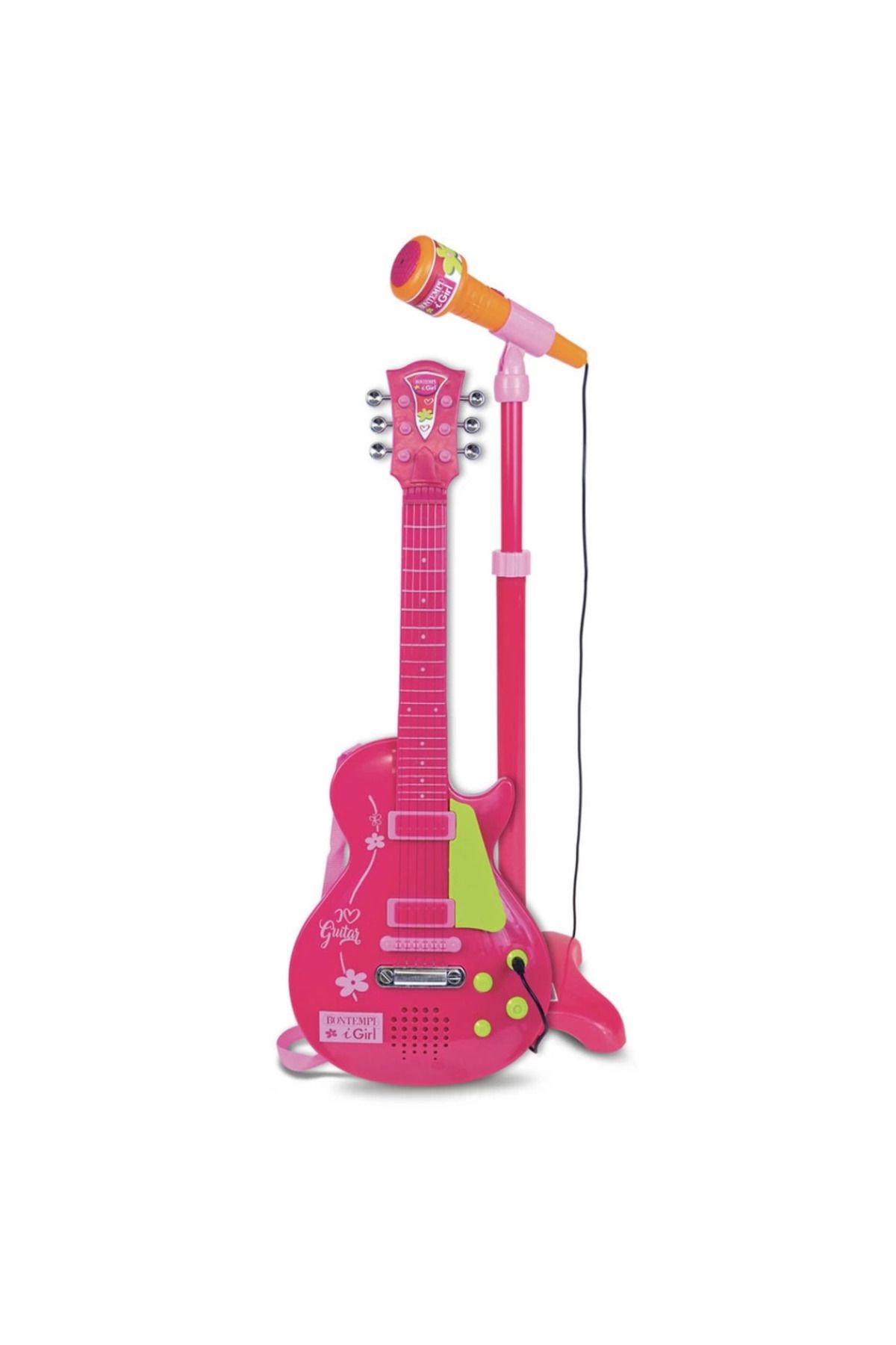 Skygo Elektronik Ayaklı Mikrofonlu Pembe Gitar