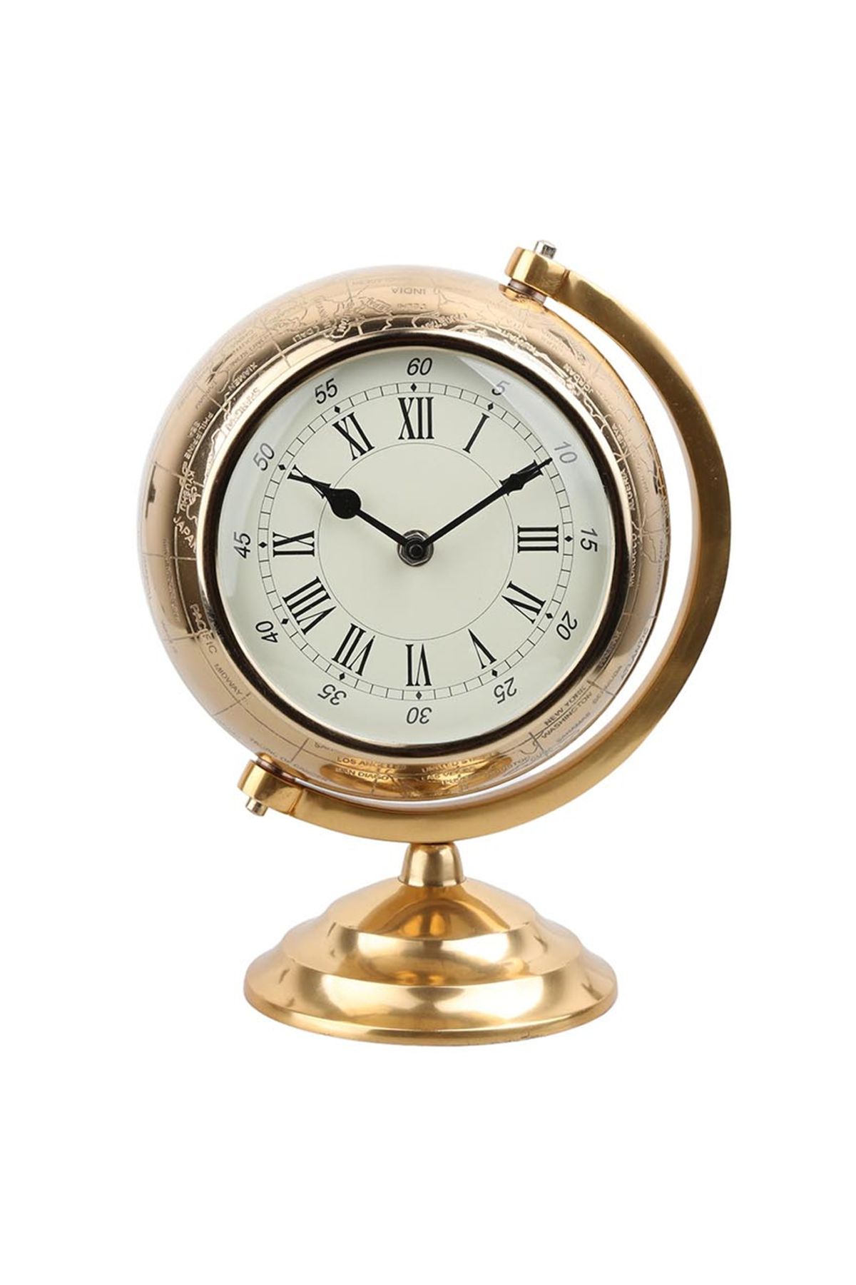 Desi Concept Net Vintage Gold Globe Masa Saati - 25 cm