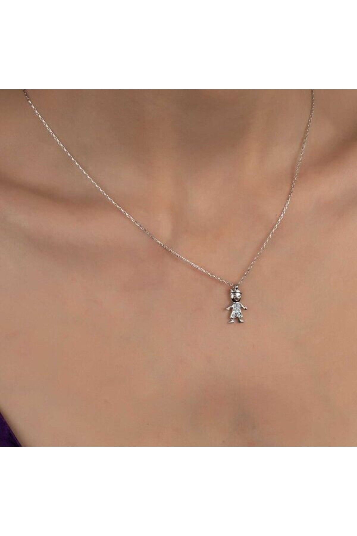 shop Taşlı Çocuk 925 Ayar Gümüş Kolye