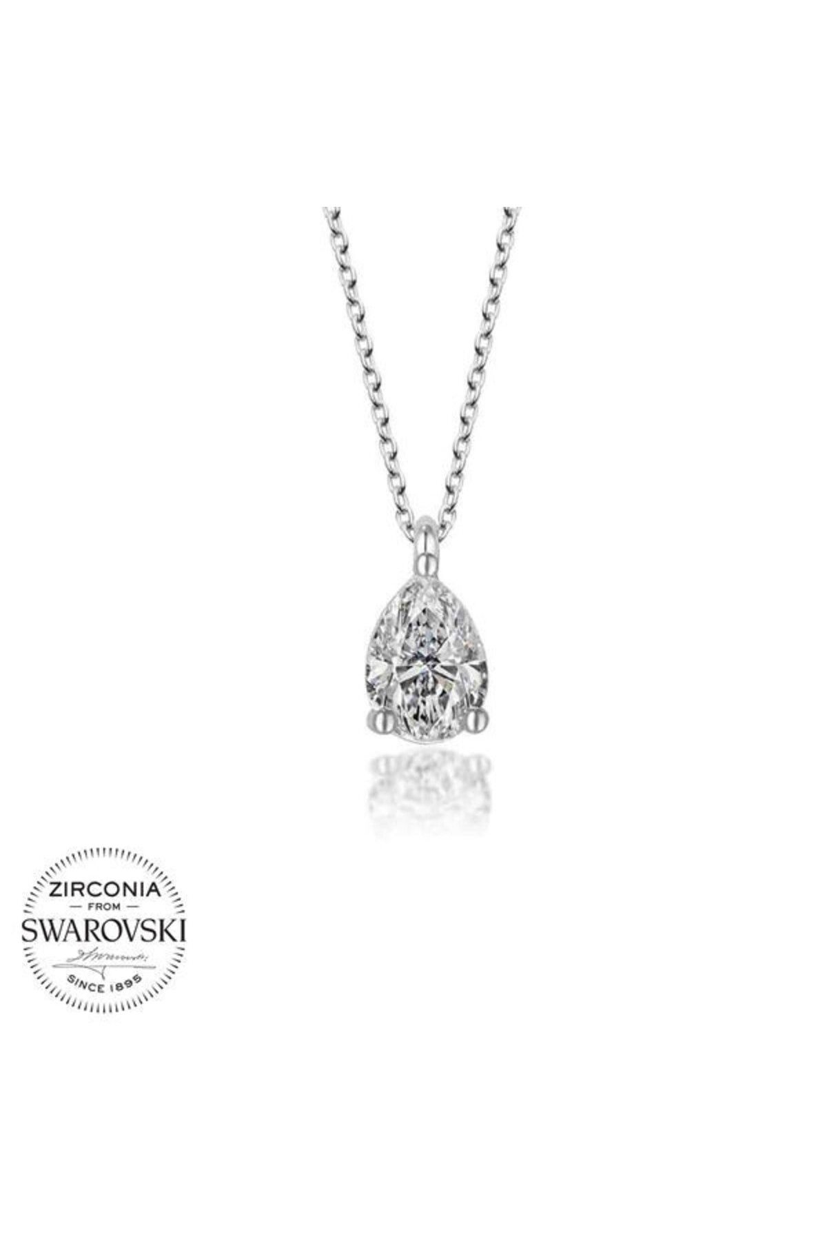 shop Taşlı Damla Tek Taş 925 Ayar Gümüş Kolye