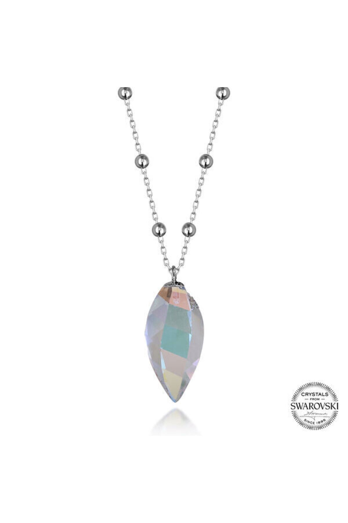 shop Crystal Taşlı Top Zincir 925 Ayar Gümüş Kolye