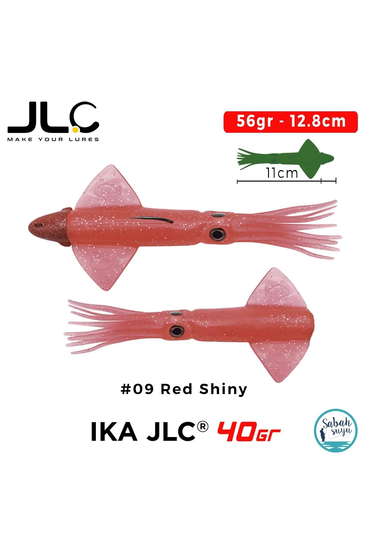 JLC IKA 40 Combo Set 56gr 12.8cm #09 Red Shiny (2+1) Silikon Kalamar