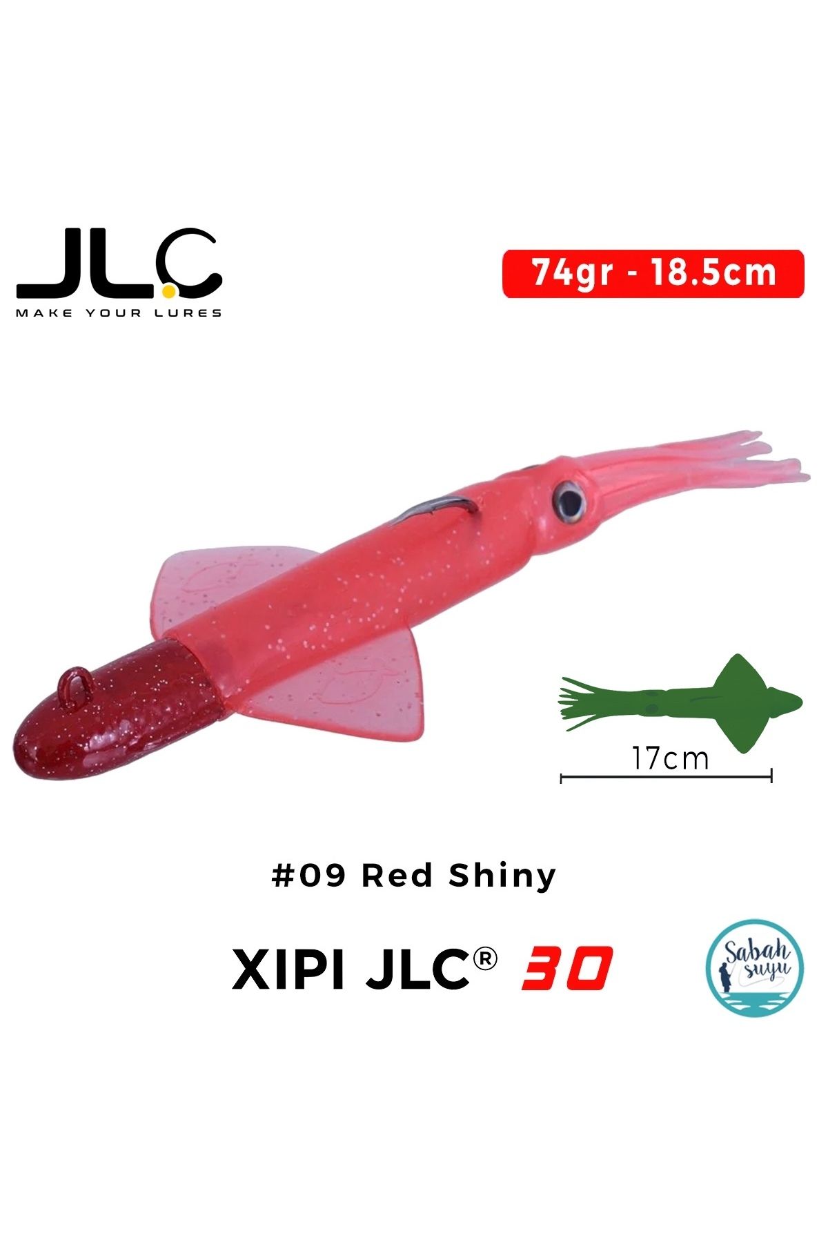 JLC Xipi 30 Set 74gr 18.5cm #09 Red Shiny Silikon Kalamar