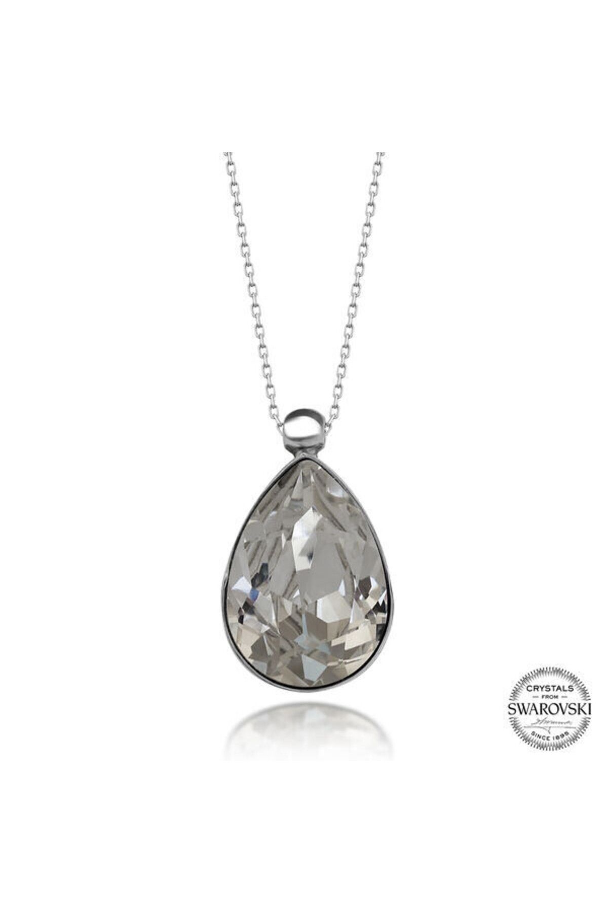 shop Crystal Taşlı Damla 925 Ayar Gümüş Kolye