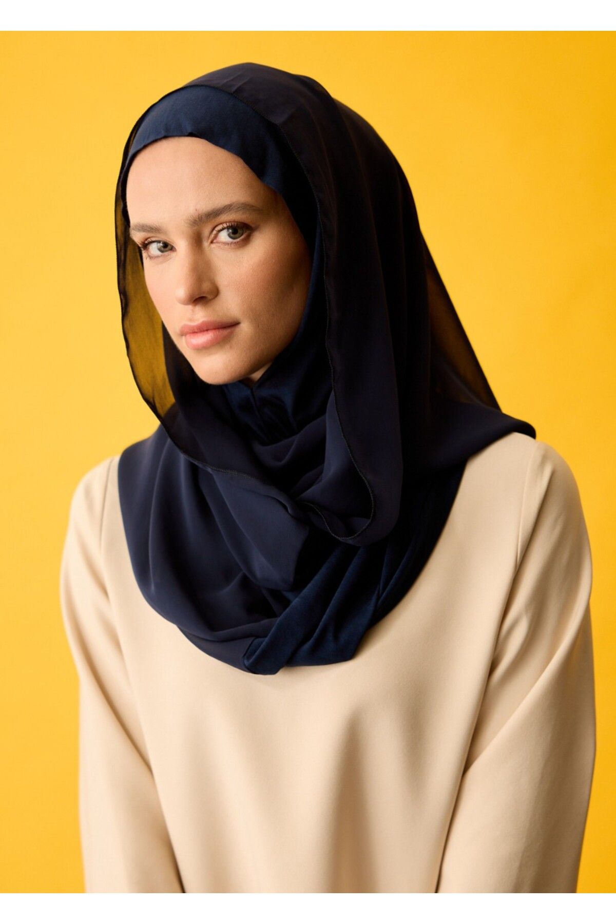 HOUSE OF MODEST -ŞİFONLU ŞAL-LACİVERT