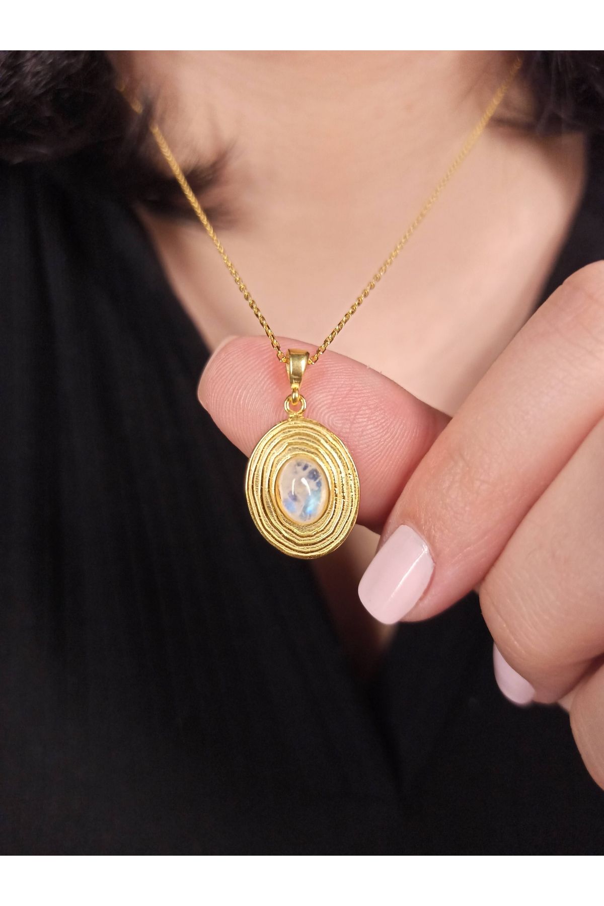 TREND Gümüş Aytaşı Kolye, Bohem Kolye, Astroloji ve Gökyüzü Temalı Kolye, Kadınlar İçin Hediye Kolye