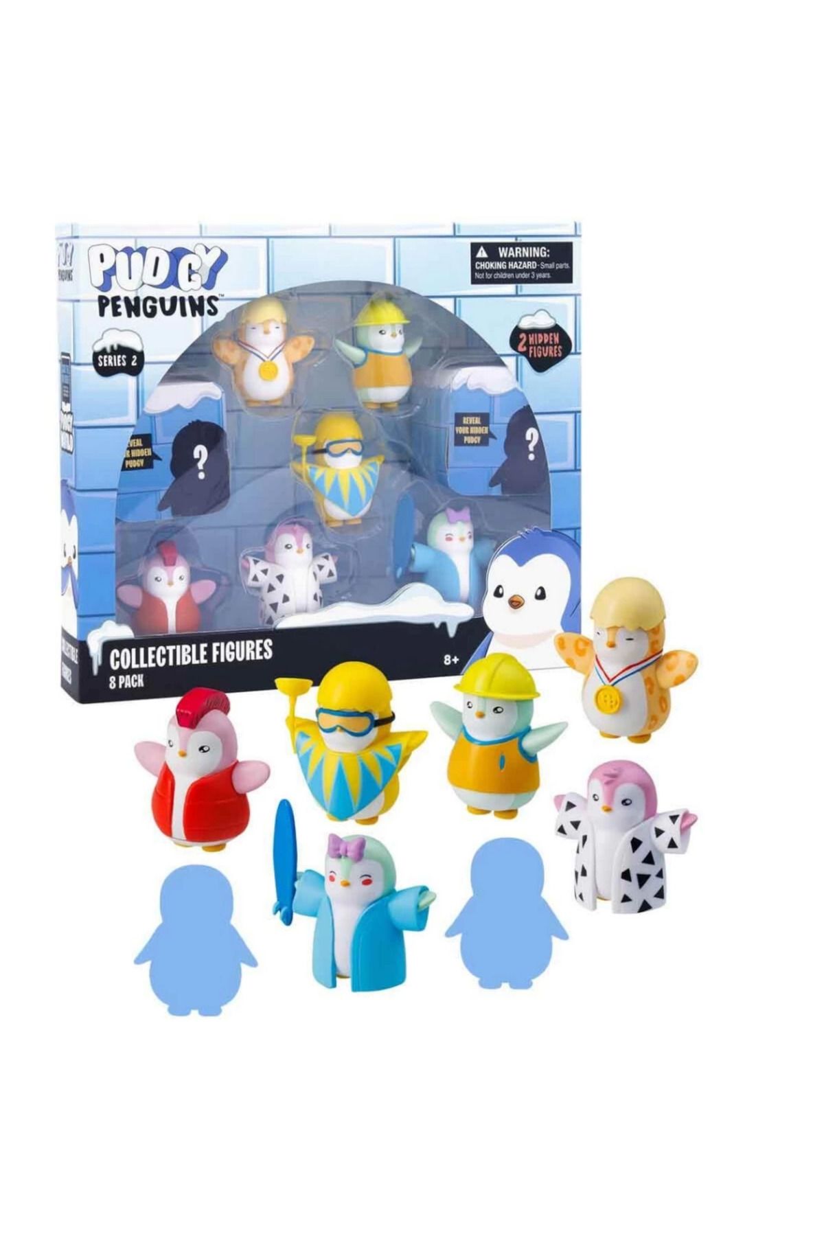 Skygo Pudgy Penguins 8'li Figür Seti S2 Bayrak Tutan Penguenli Set