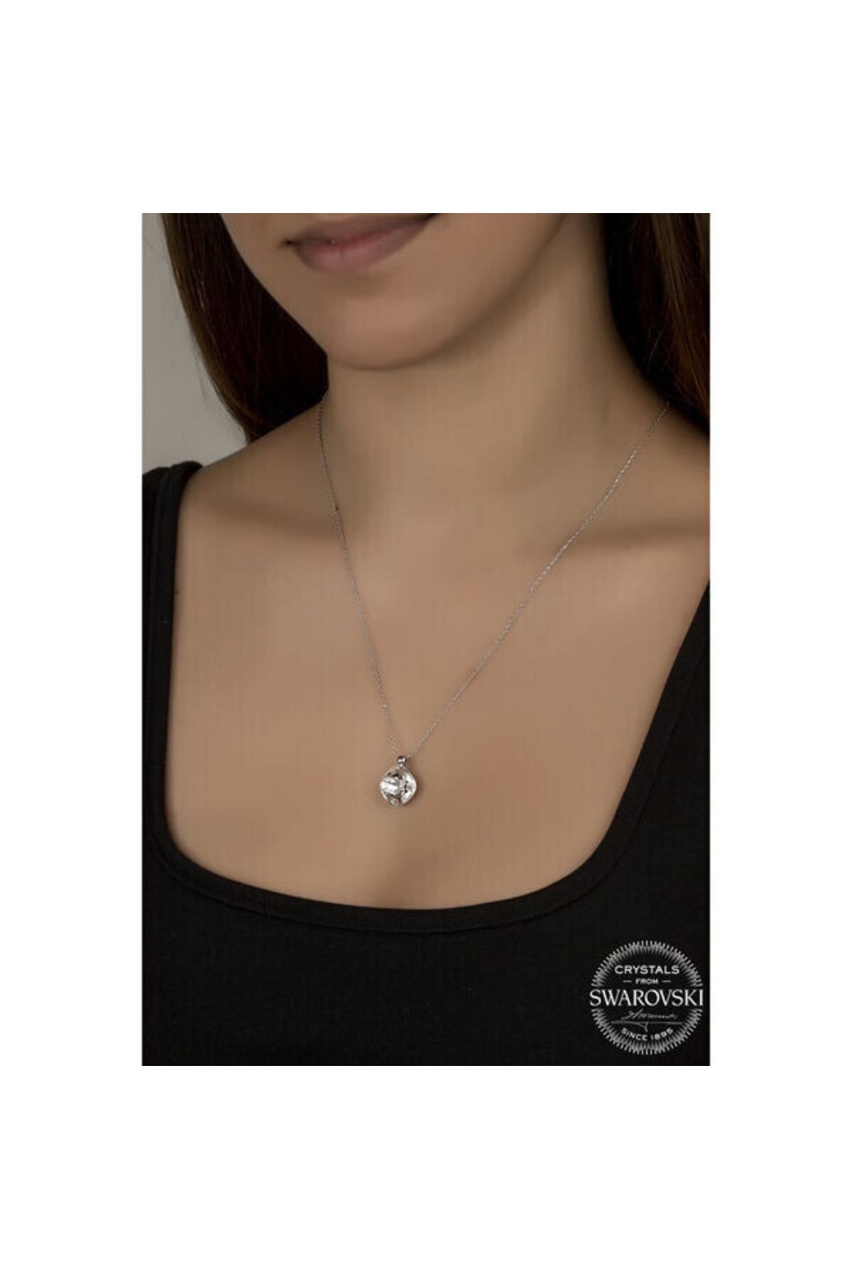 shop Crystal Taşlı 925 Ayar Gümüş Kolye