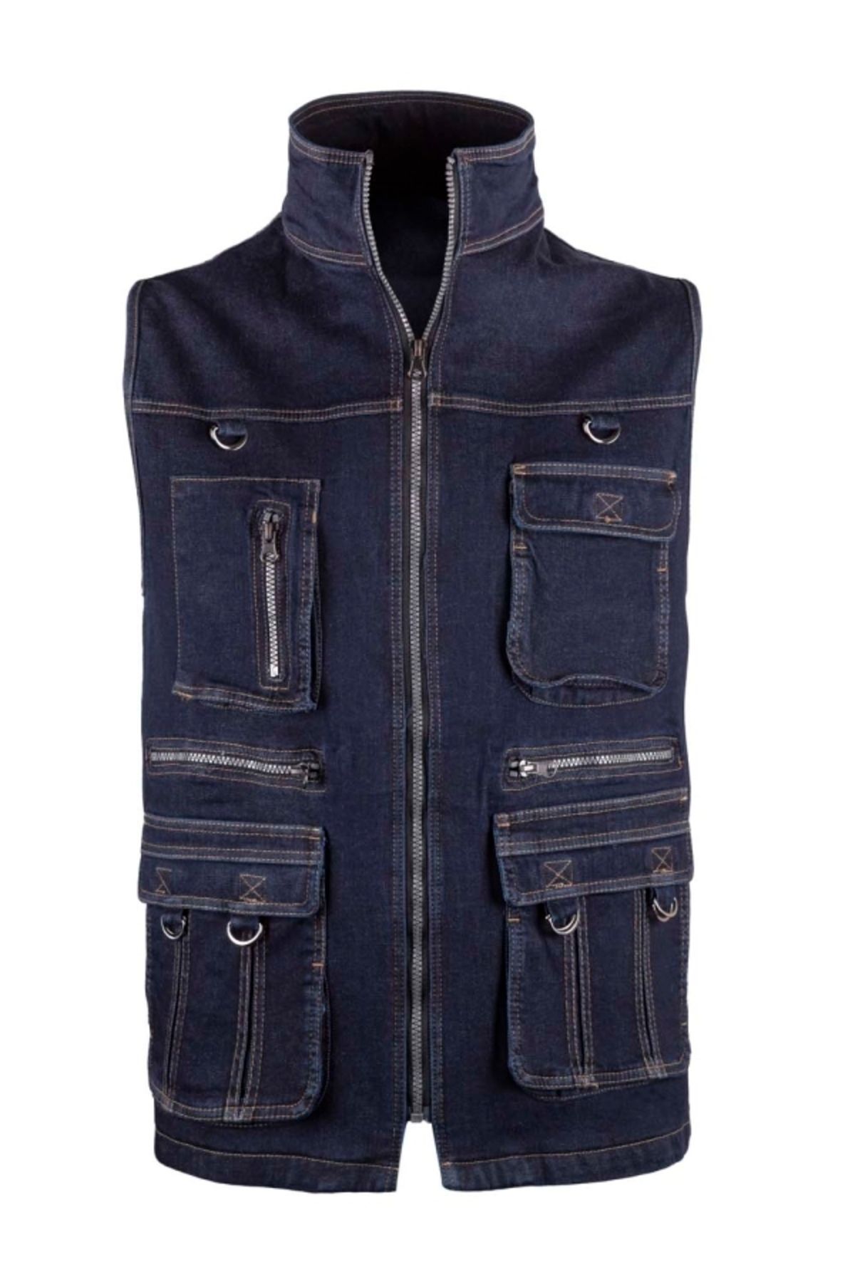 VAV WEAR Outdoor Günlük Taktik Denim Erkek Kot Yelek JEANWES01