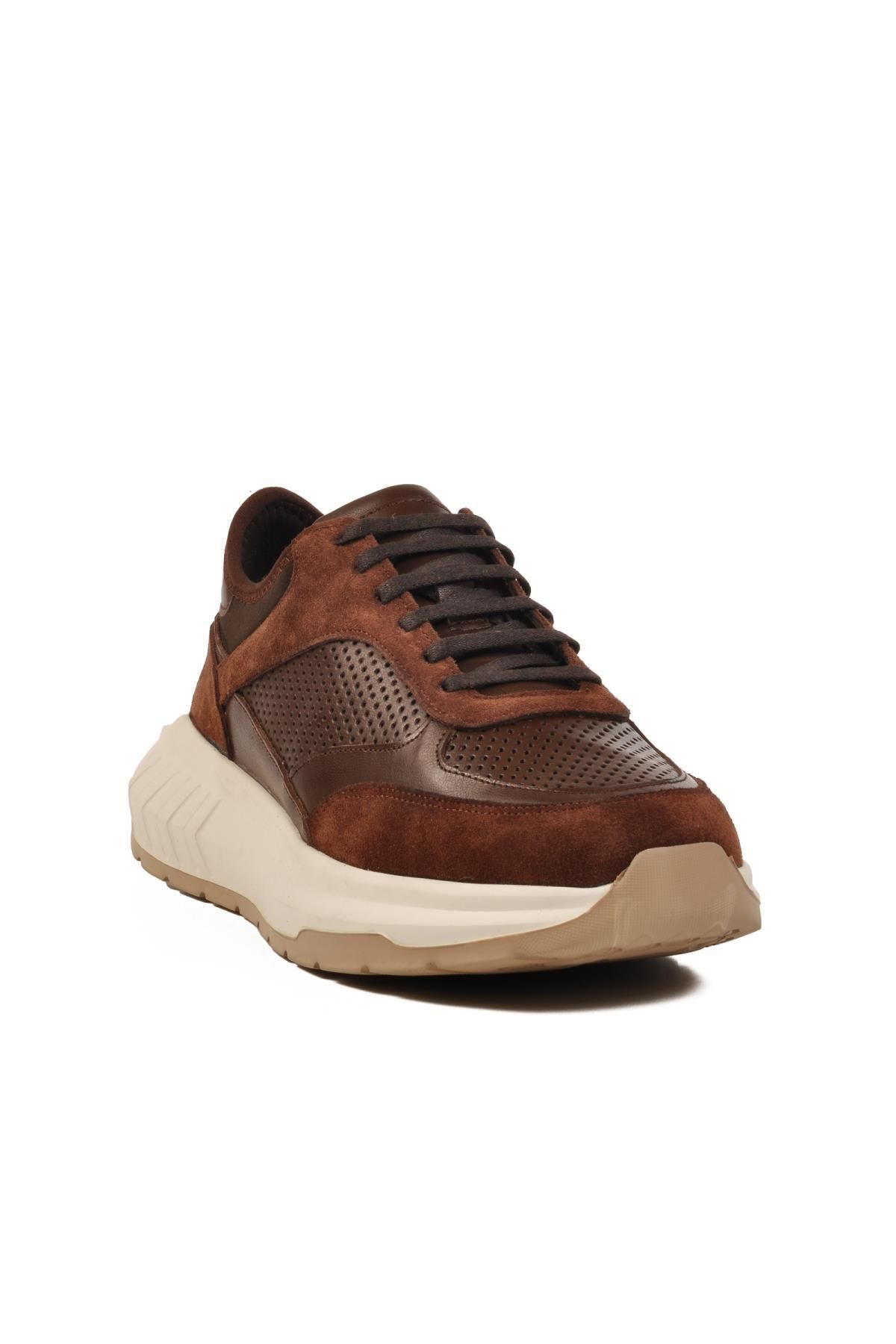 AYAKMOD Premium 5394 M Kahve Hakiki Deri Erkek Sneaker