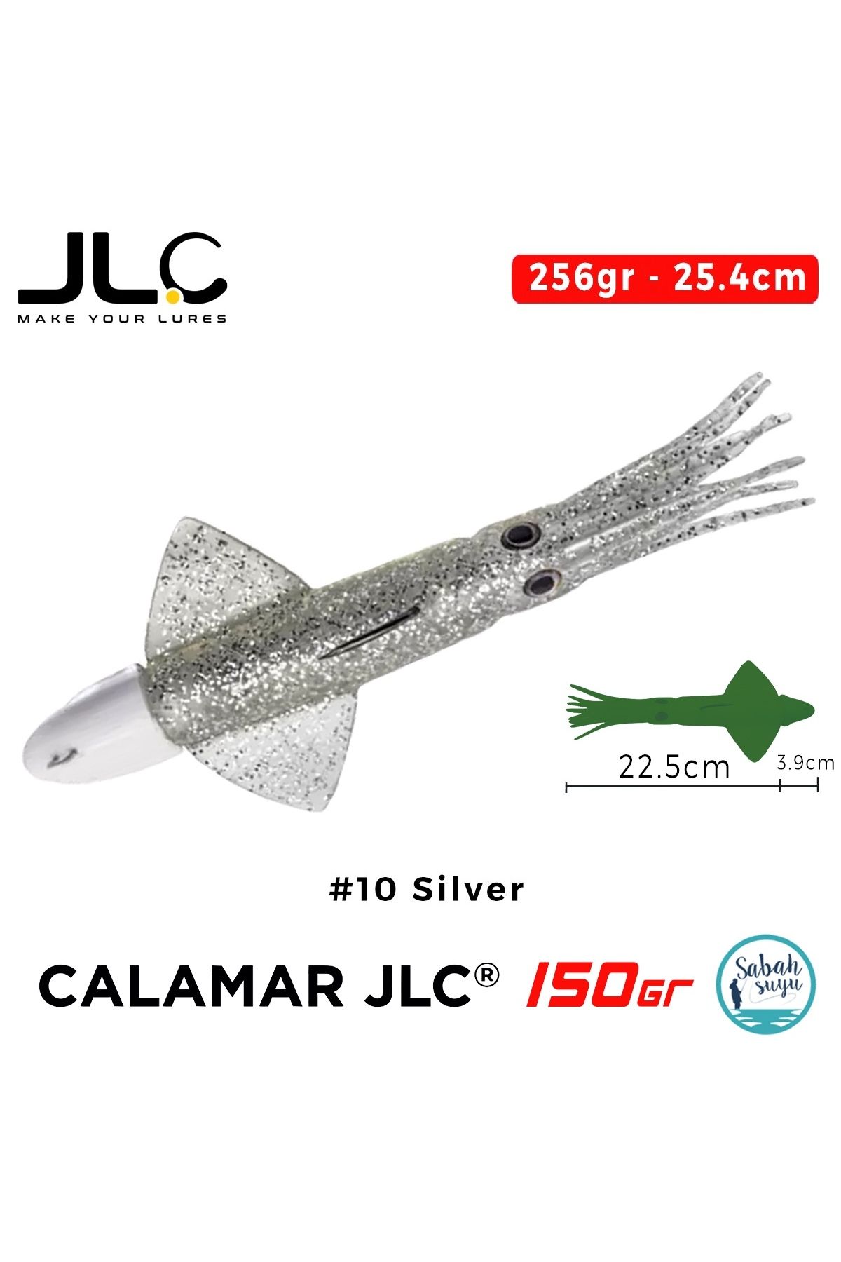 JLC Calamar 150 Set 26.4cm 256gr #10 Silver Silikon Kalamar