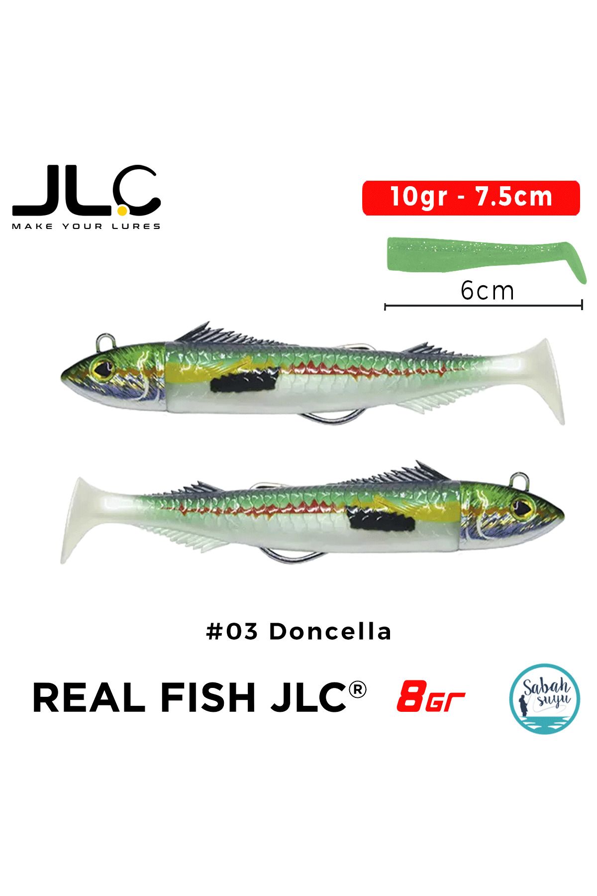 JLC Real Fish 8 Combo Set 10gr 7.5cm #03 Doncella (2+2) Silikon Balık