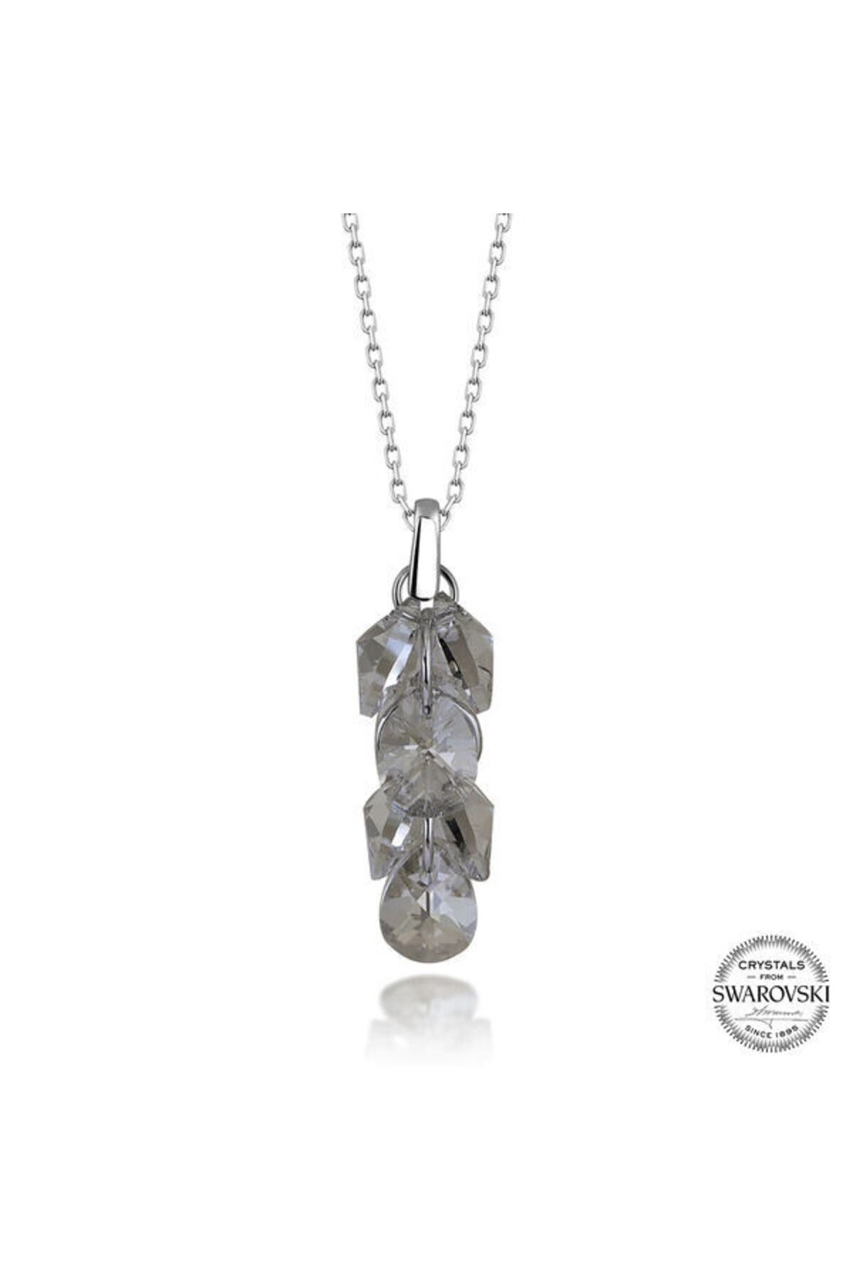 shop Crystal Taşlı Salkım 925 Ayar Gümüş Kolye