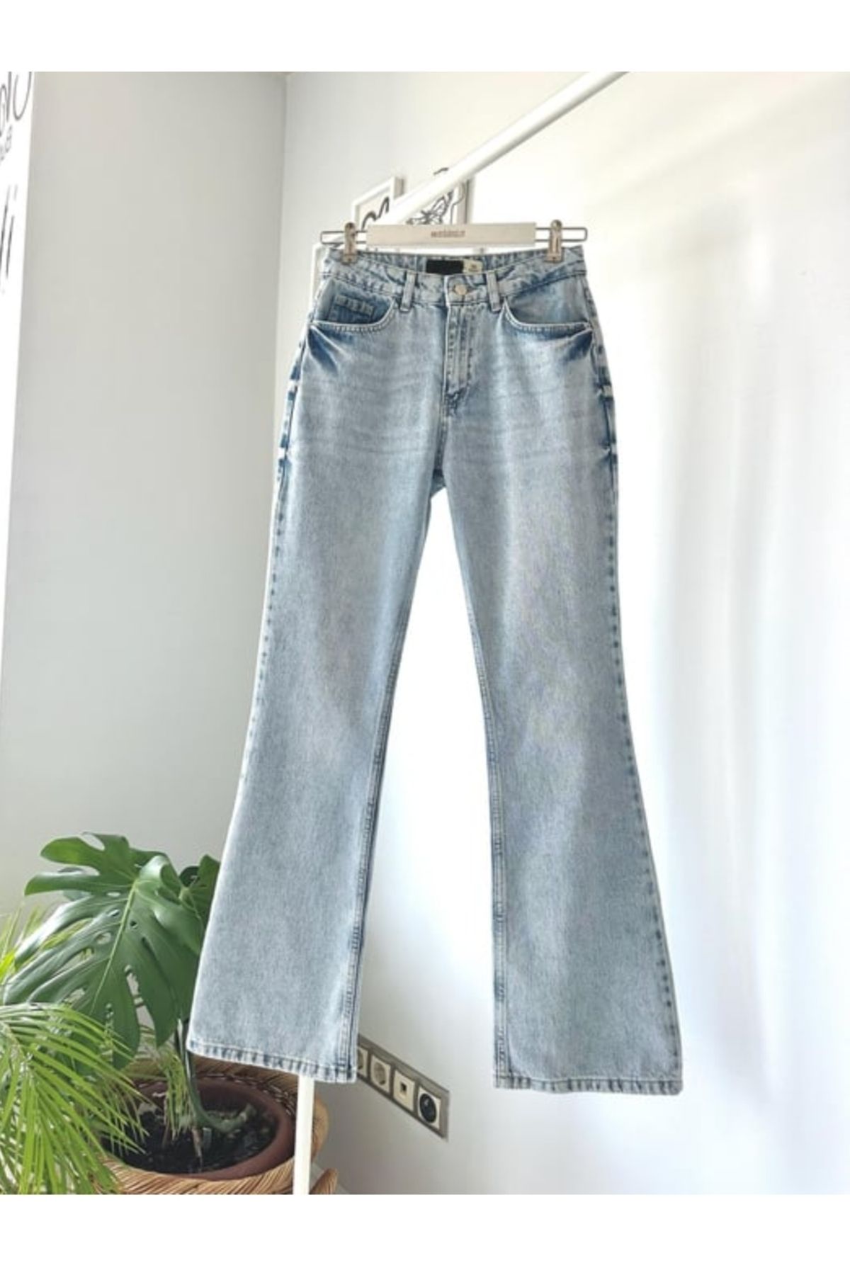 Butik Yarım İspanyol Paça Kadın Jean Pantolon