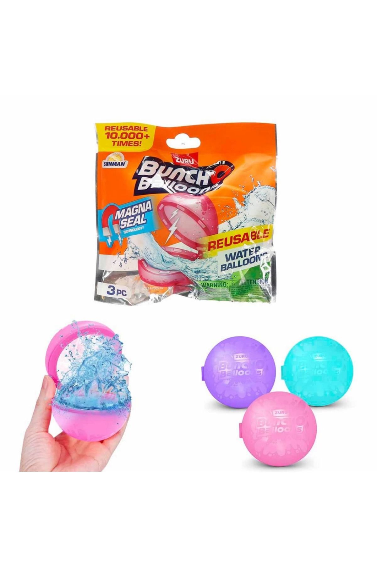 Skygo Bunch O Balloons Yeniden Kullanılabilir 3’lü Su Balonu