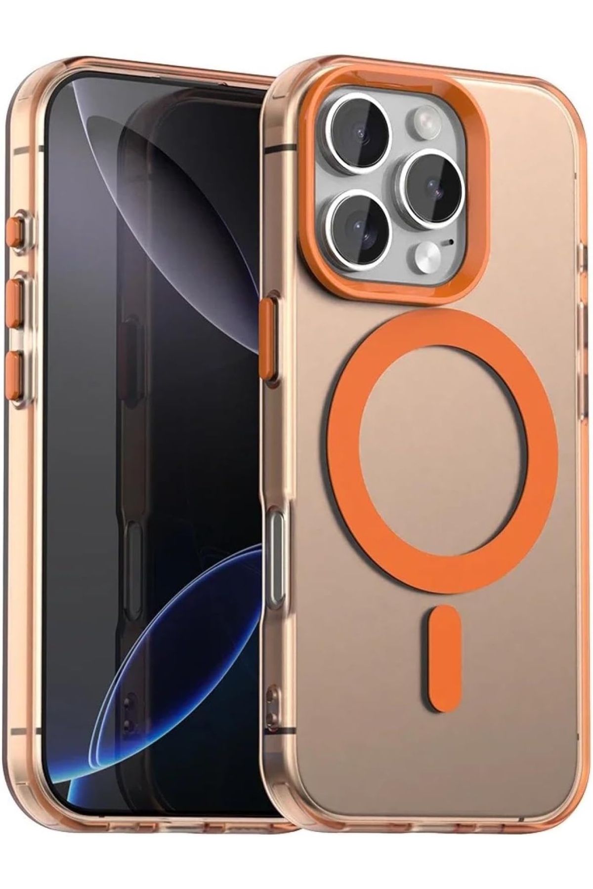 m.tk moveteck iPhone 16 Pro Kılıf Kamera Çıkıntılı Mat Magsafe Şarj Özellikli Kenarları Renkli Premium Sert Kapak