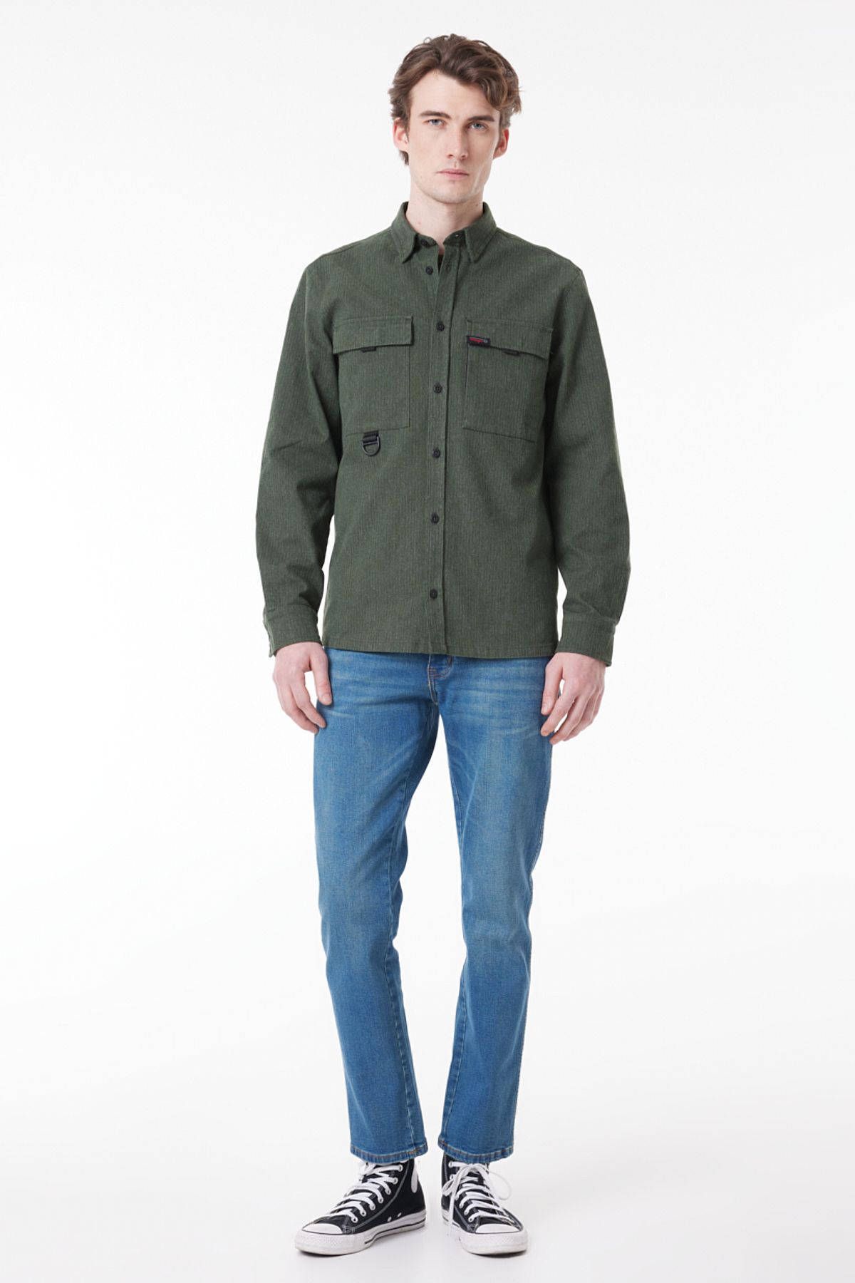 WRANGLER W12S053XT Orta Mavi Erkek Texas Slim Kot Pantolon