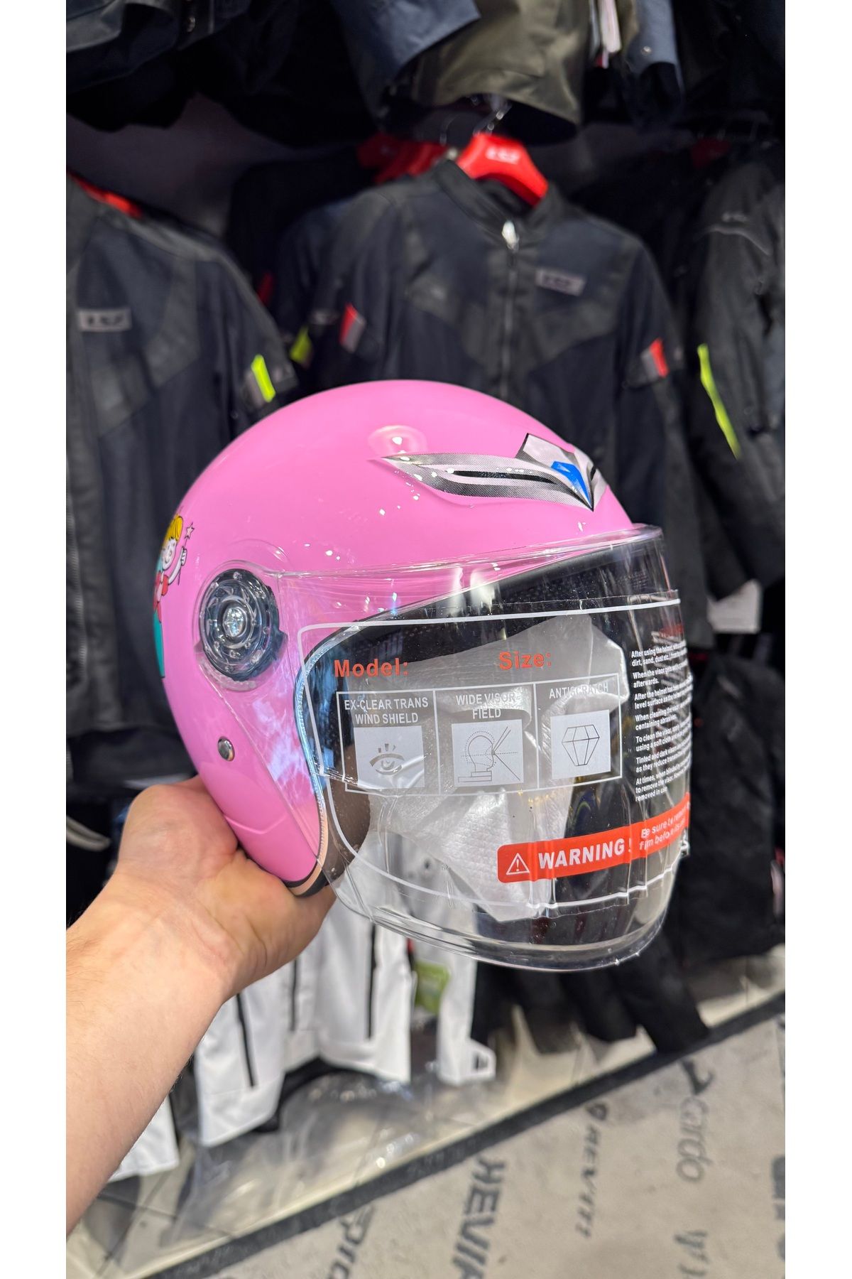 Kask Sevimli yarım çocuk kaskı pembe