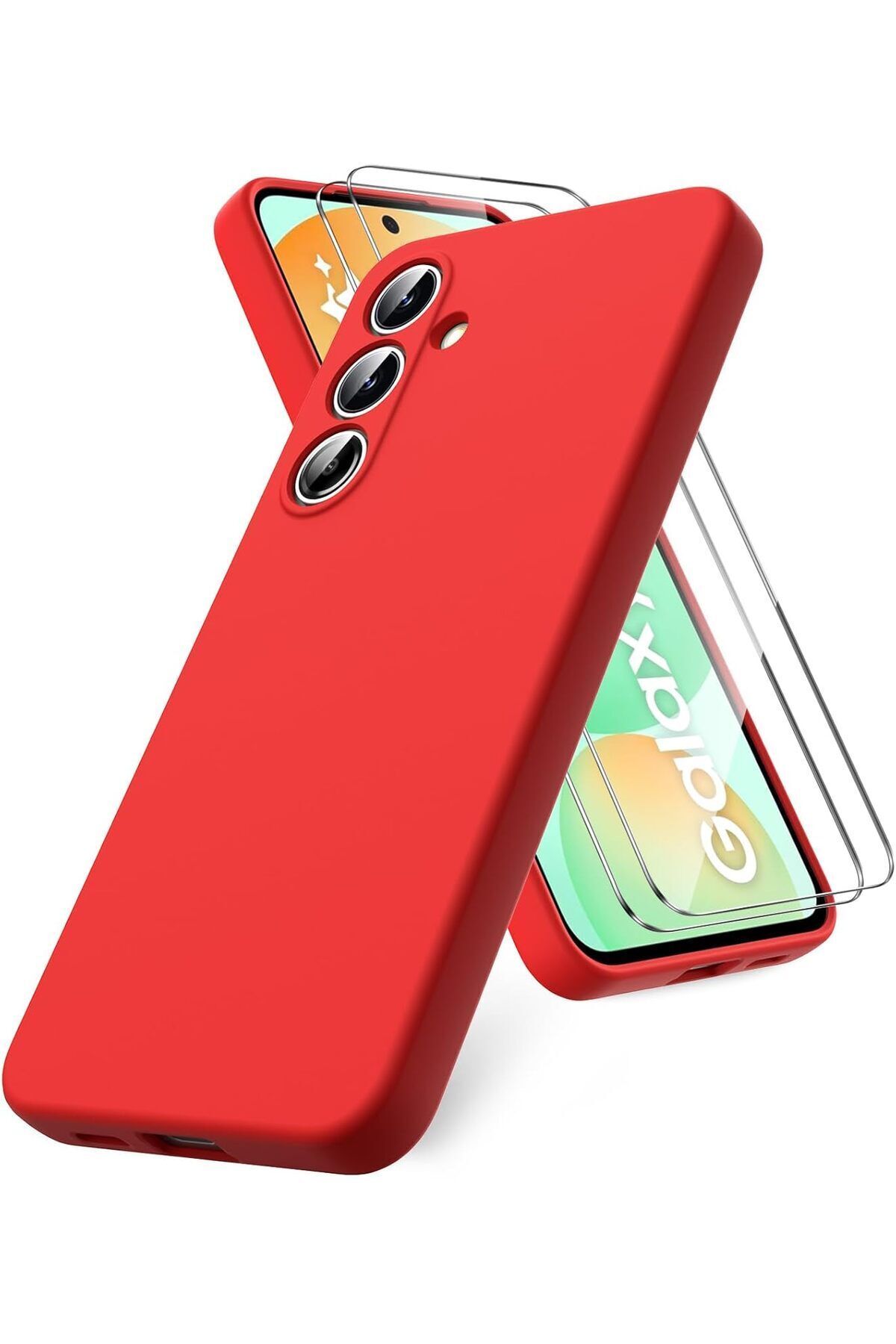 Bilişim Akademi Samsung Galaxy A56 Silikon Kılıf Yumuşak Kılıf Korumalı Kılıf Düz Renk - Kırmızı
