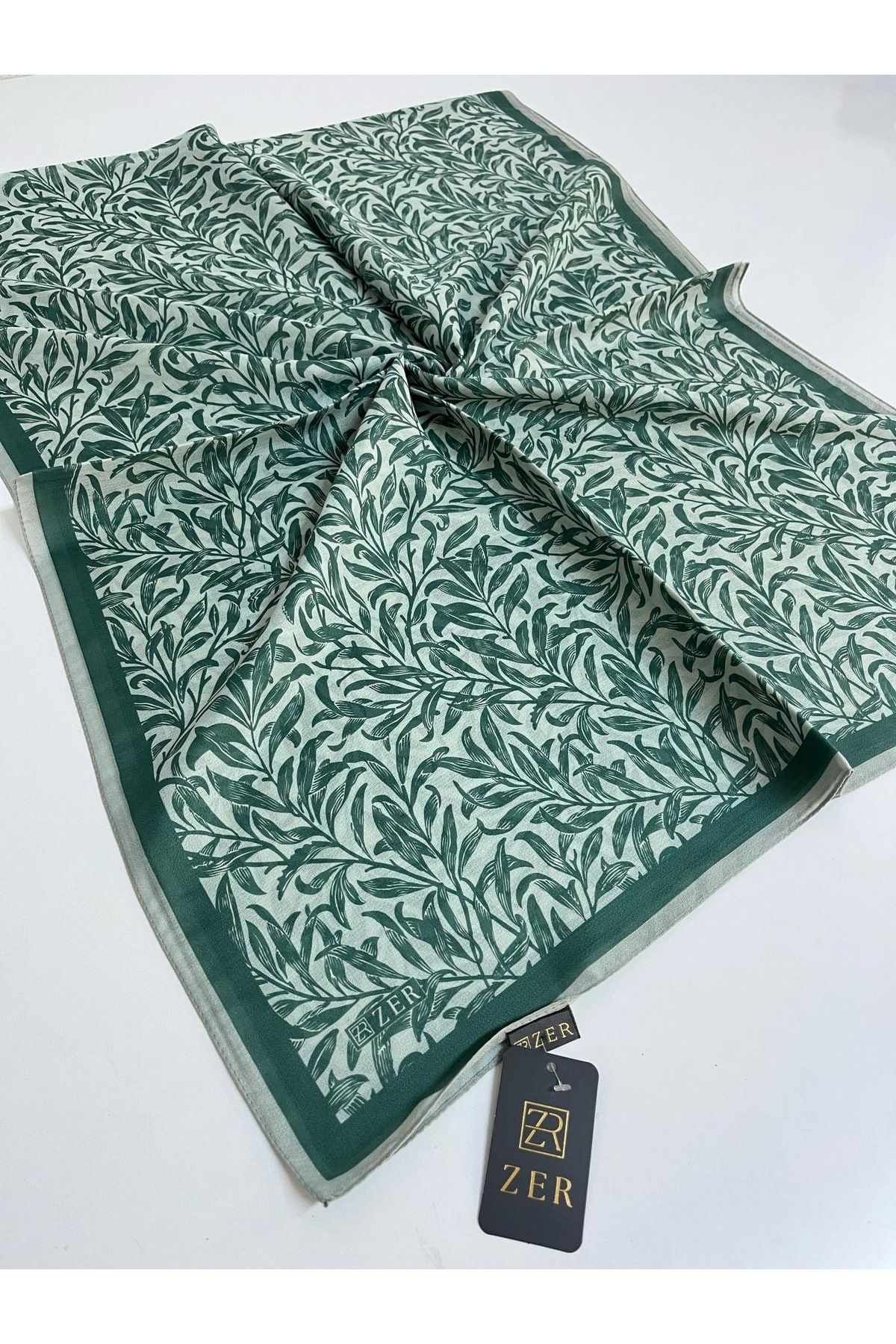 Butik Yeni Kaymayan Yaprak Desenli Soft Organik Zer Şal