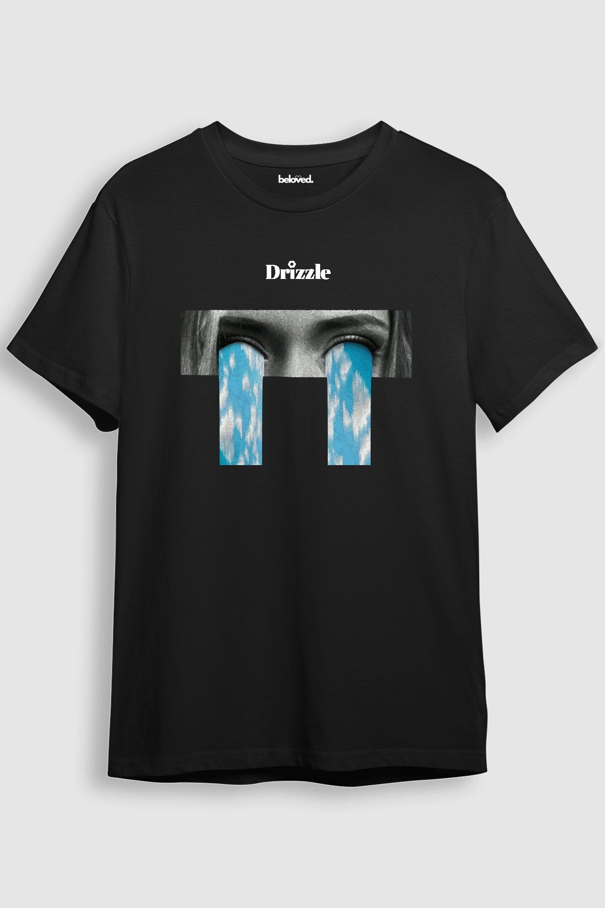 beloved.co ağlayan gözler drizzle yazılı baskılı t-shirt